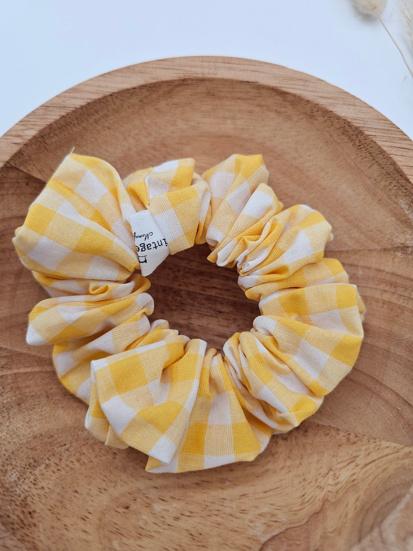 Trendiges Scrunchie gelb kariert