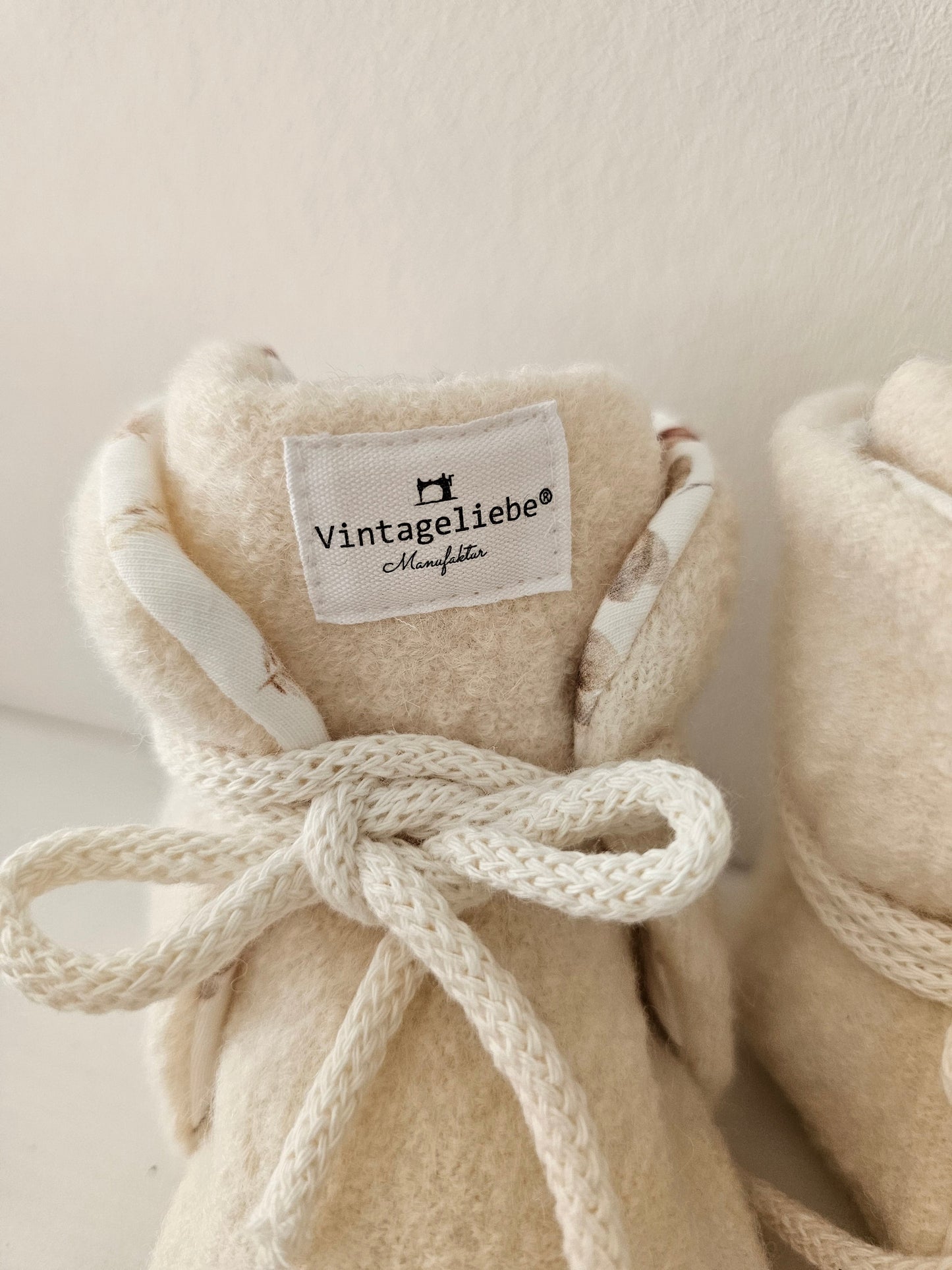 Vintageliebe® Hausschuhe Babyschuhe Walkboots aus 100% Schafwolle - Vintageliebe® Vintageliebe®Boot aus 100% Schafwolle creme beige