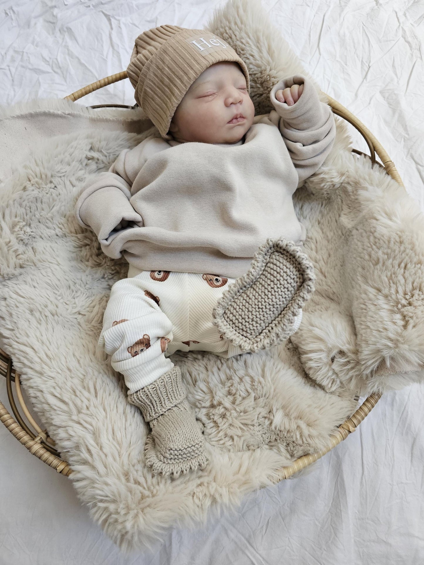 Vintageliebe® | Kinderpullover gr. 56 - 98 | New in the Crew | Mini | Name | Nsmr mit Regenbogen| - Vintageliebe® Mein Shop
