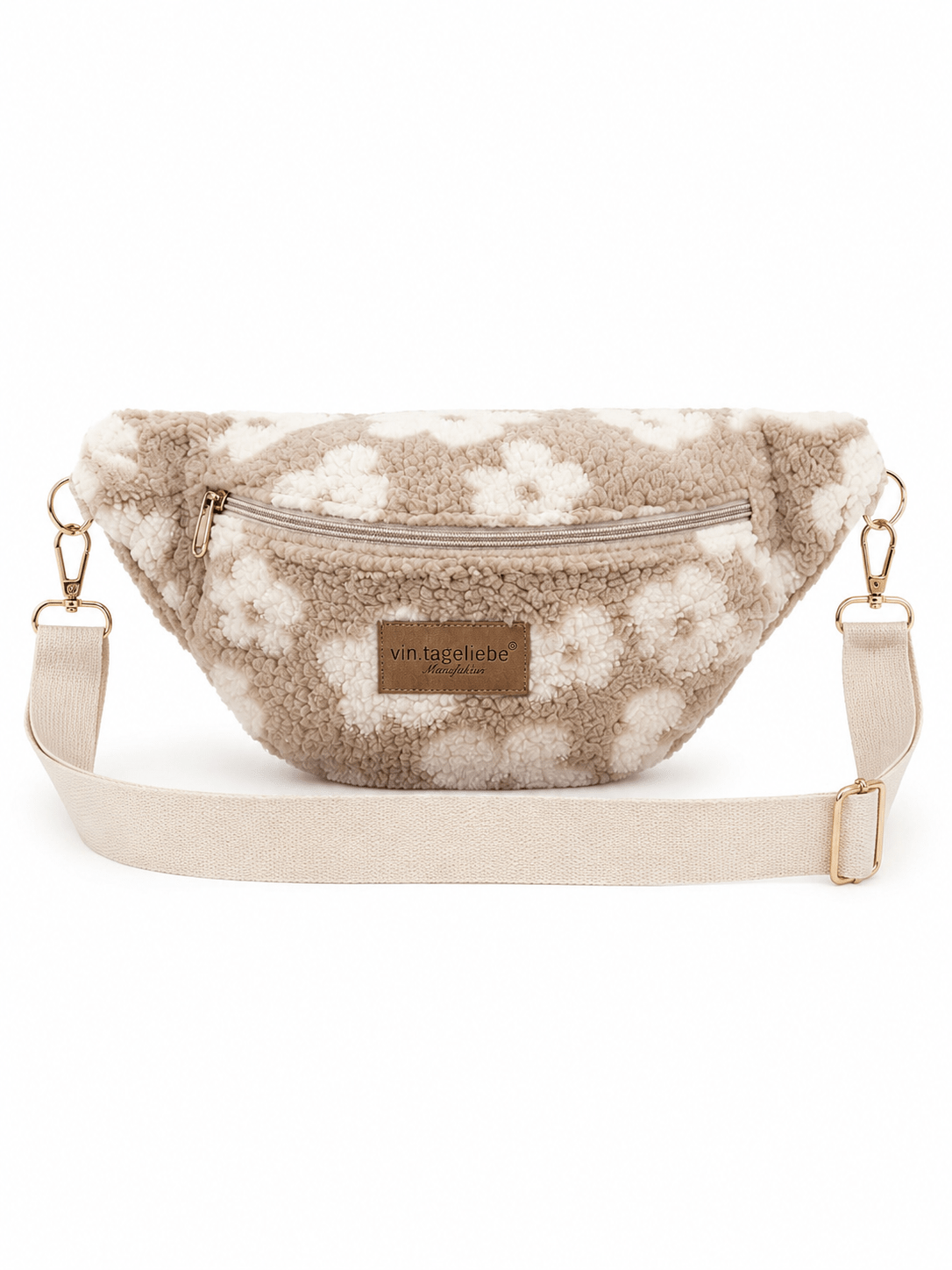Crossbody Bauchtasche teddy Blumen – Mit Lederetikett – Vintageliebe® - Vintageliebe® Vintageliebe®Crossbody Bauchtasche