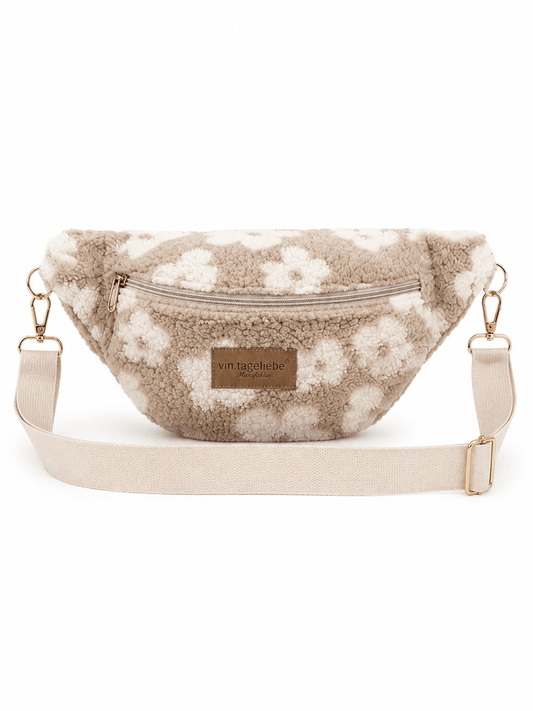 Crossbody Bauchtasche teddy Blumen – Mit Lederetikett – Vintageliebe® - Vintageliebe® Vintageliebe®Crossbody Bauchtasche