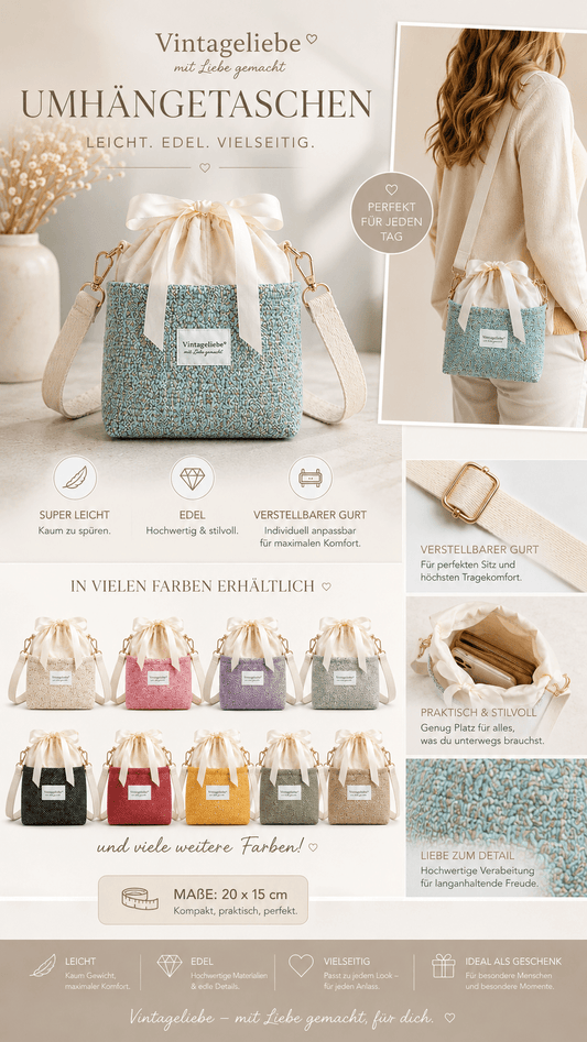 Exklusive Umhängetasche von Vintageliebe® – hochwertig & stylisch - Vintageliebe® Vintageliebe®Crossbody Bauchtasche