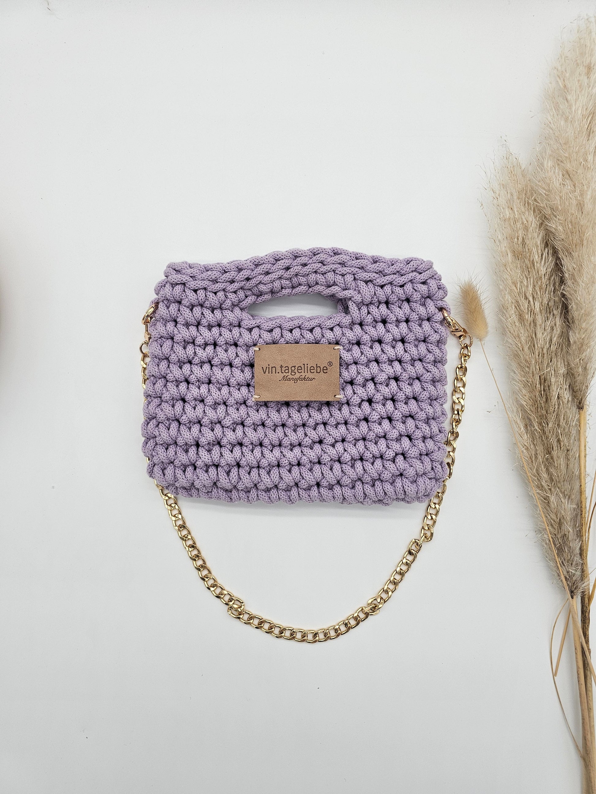 Häkeltasche mit goldener Kette - Vintageliebe® Vintageliebe®
