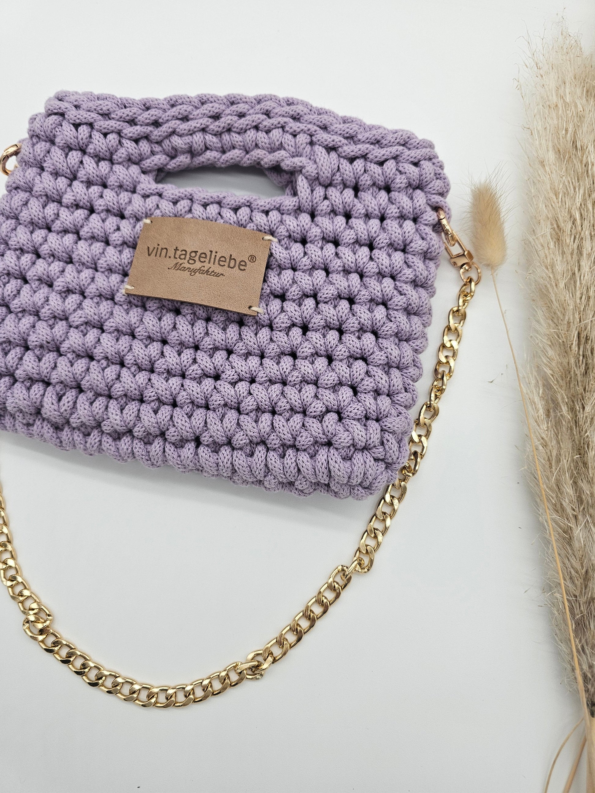 Häkeltasche mit goldener Kette - Vintageliebe® Vintageliebe®