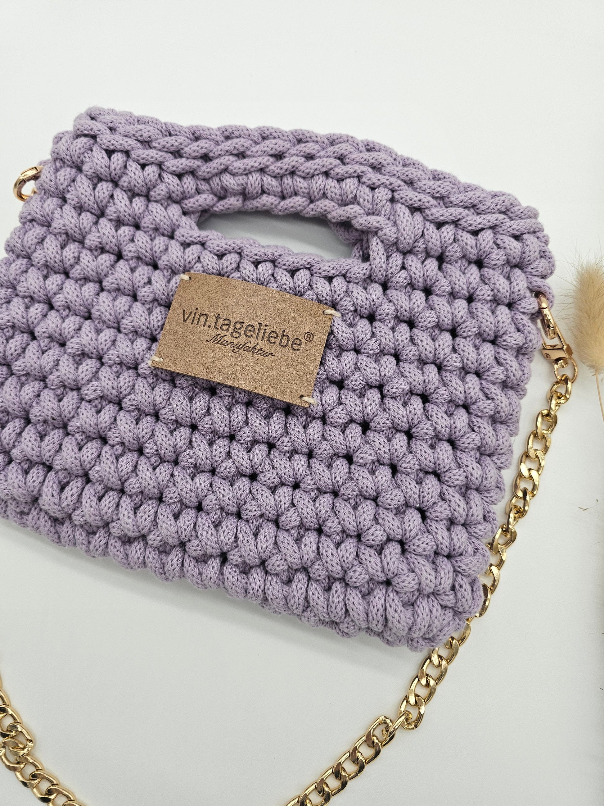 Häkeltasche mit goldener Kette - Vintageliebe® Vintageliebe®