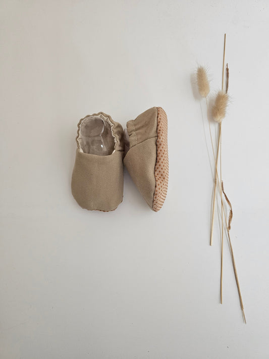 Hausschuhe | Krabbelschuhe|Barfußschuhe | Lauflernschuhe | beige - Vintageliebe® Vintageliebe®Hausschuhe