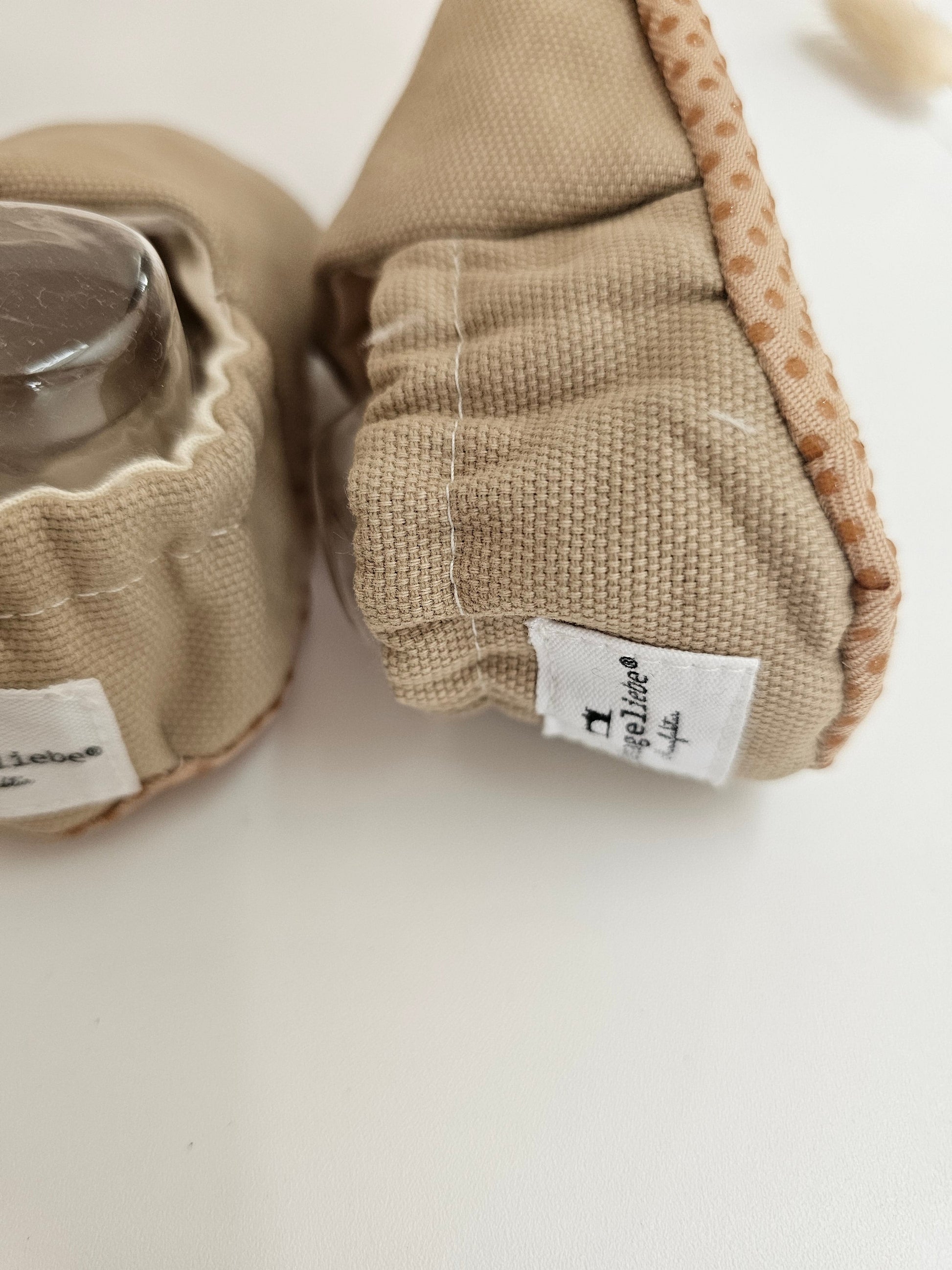Hausschuhe | Krabbelschuhe|Barfußschuhe | Lauflernschuhe | beige - Vintageliebe® Vintageliebe®Hausschuhe