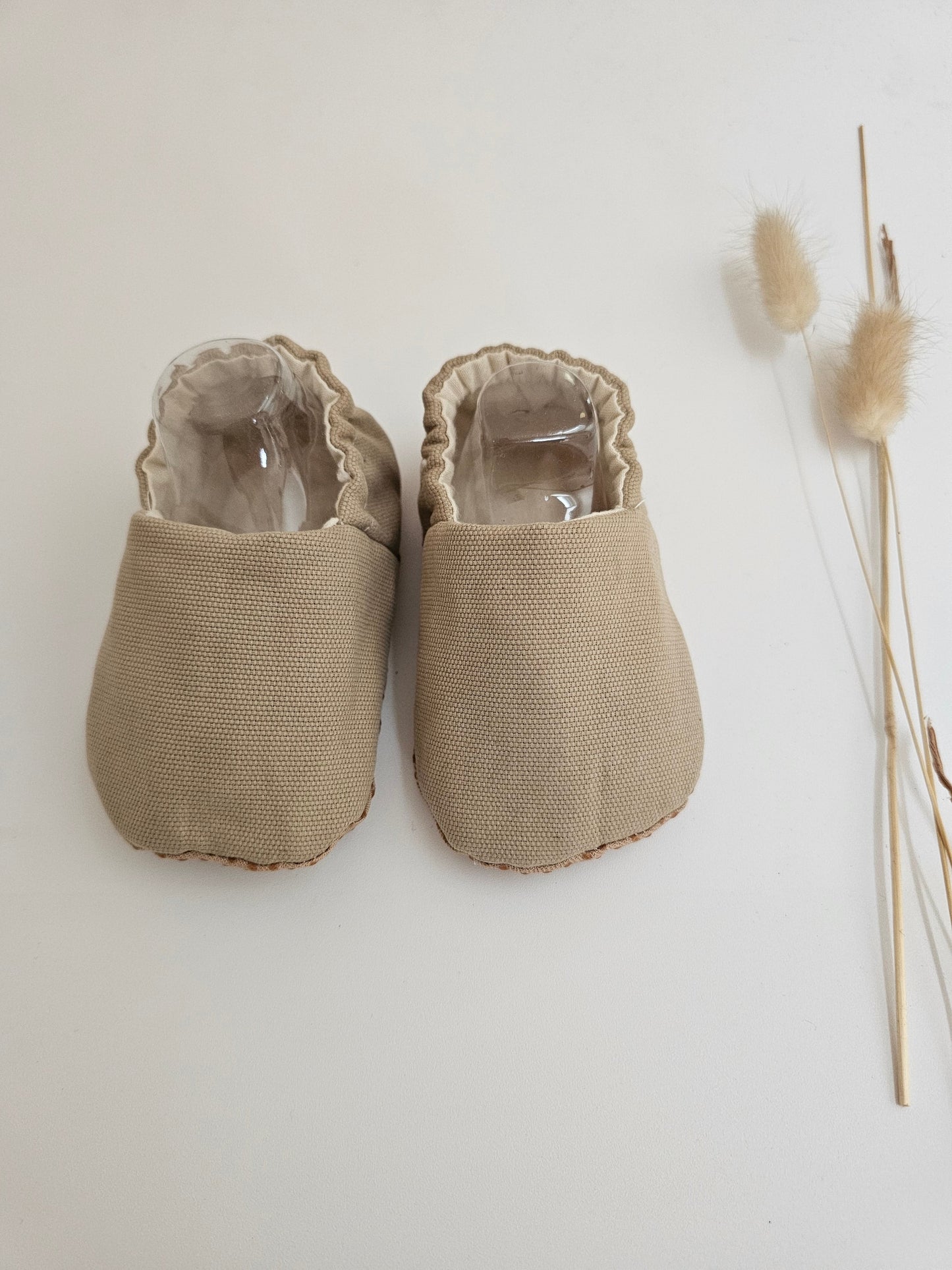 Hausschuhe | Krabbelschuhe|Barfußschuhe | Lauflernschuhe | beige - Vintageliebe® Vintageliebe®Hausschuhe