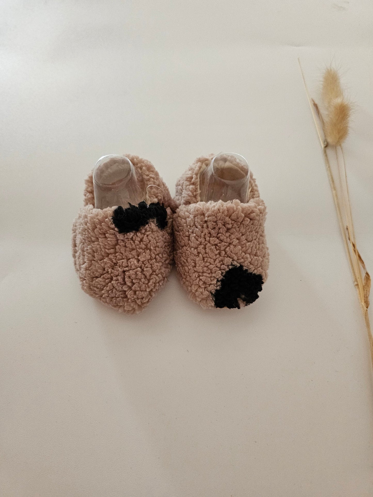 Hausschuhe | Krabbelschuhe|Barfußschuhe | Lauflernschuhe | Wollschuhe Herzen teddy - Vintageliebe® Vintageliebe®Hausschuhe