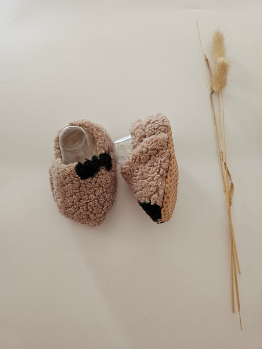 Hausschuhe | Krabbelschuhe|Barfußschuhe | Lauflernschuhe | Wollschuhe Herzen teddy - Vintageliebe® Vintageliebe®Hausschuhe