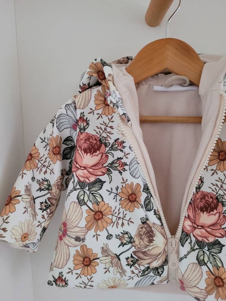 Softshelljacke Blumen mit ZUSÄTZLICHEN INNENFUTTER