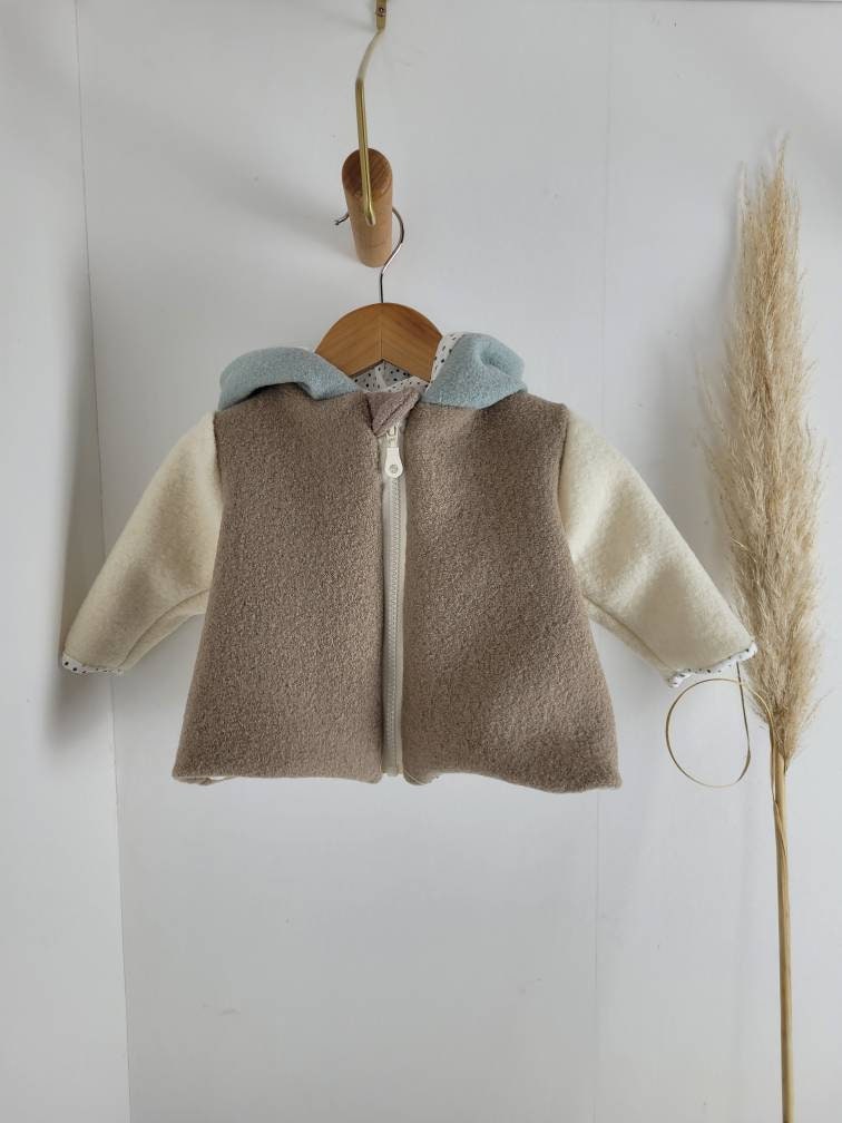 Wollwalkjacke mit zusätzlichen Innenfutter Tricolor