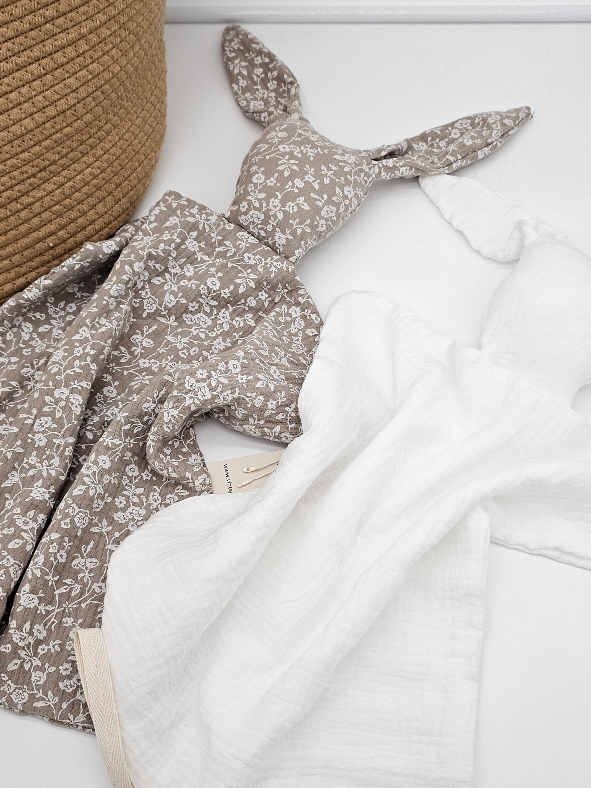 Schmusetuch Schnuffeltuch Hase Häschen mit Schnullerhalter