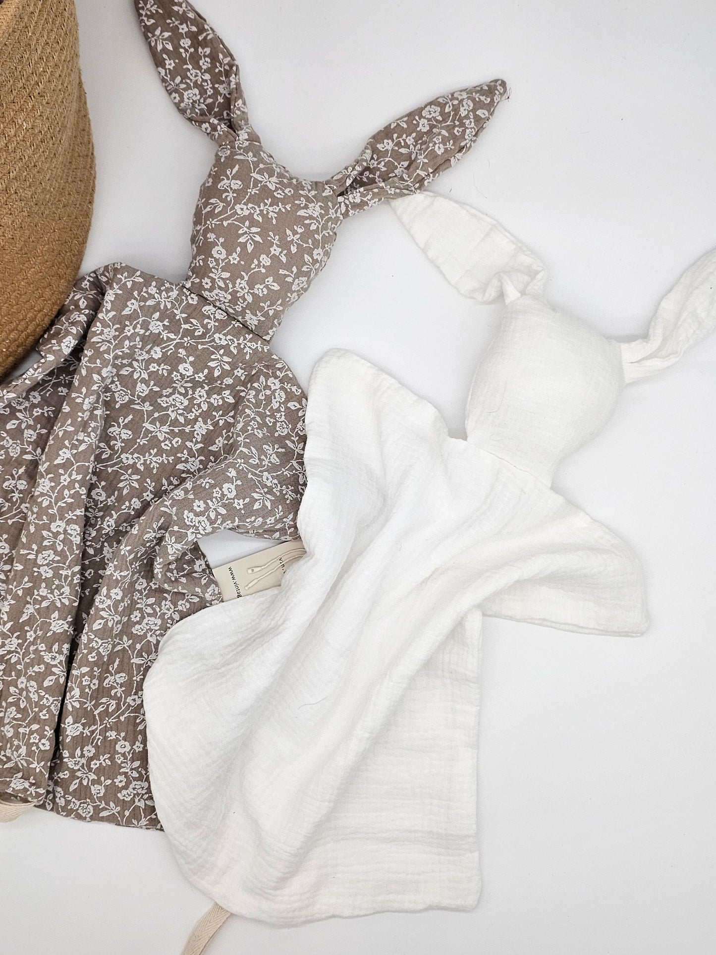 Schmusetuch Schnuffeltuch Hase Häschen mit Schnullerhalter