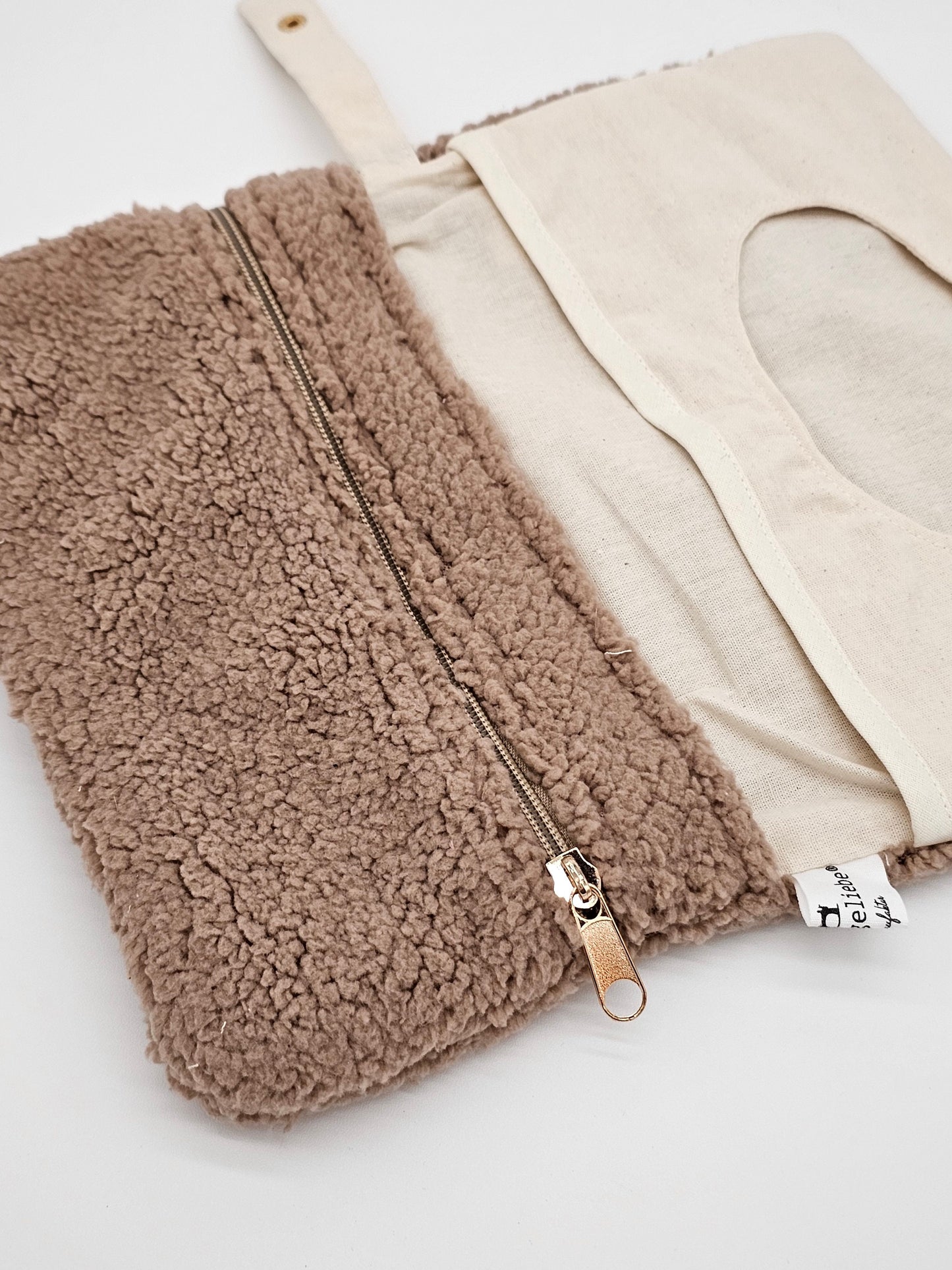 XXL Windeltasche Teddy dunkelbeige