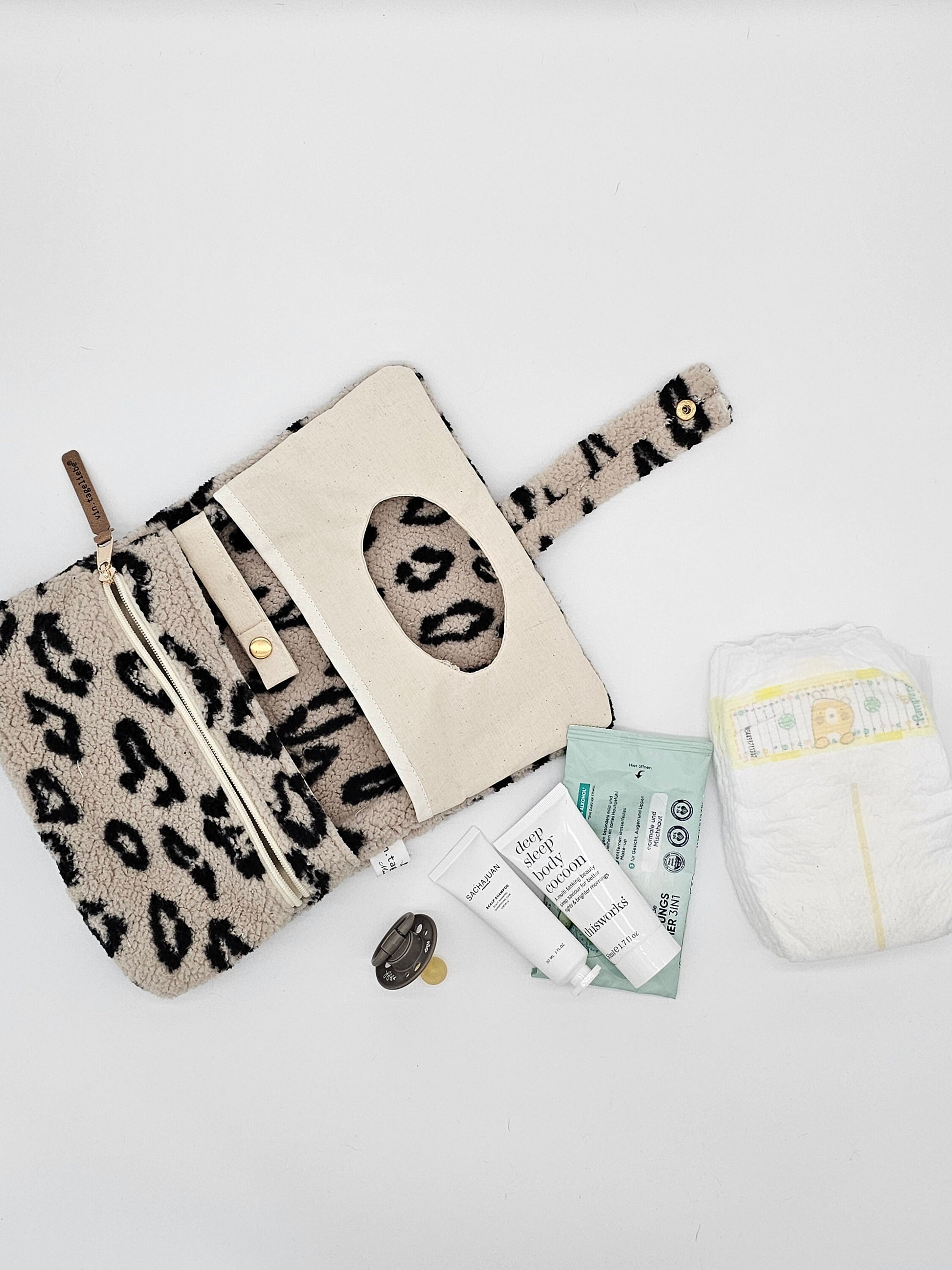 XXL Windeltasche Teddy dunkelbeige