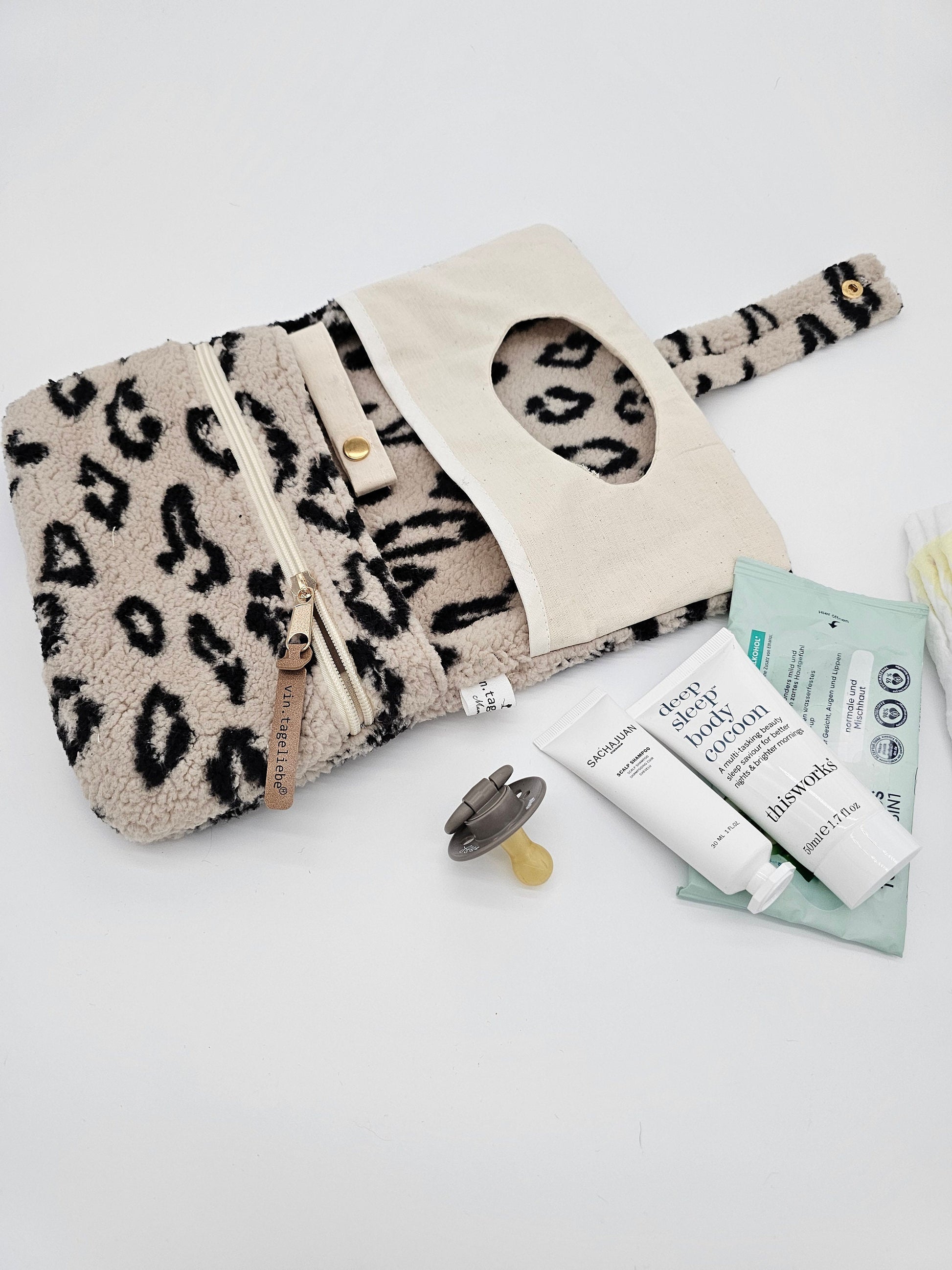 XXL Windeltasche Teddy dunkelbeige