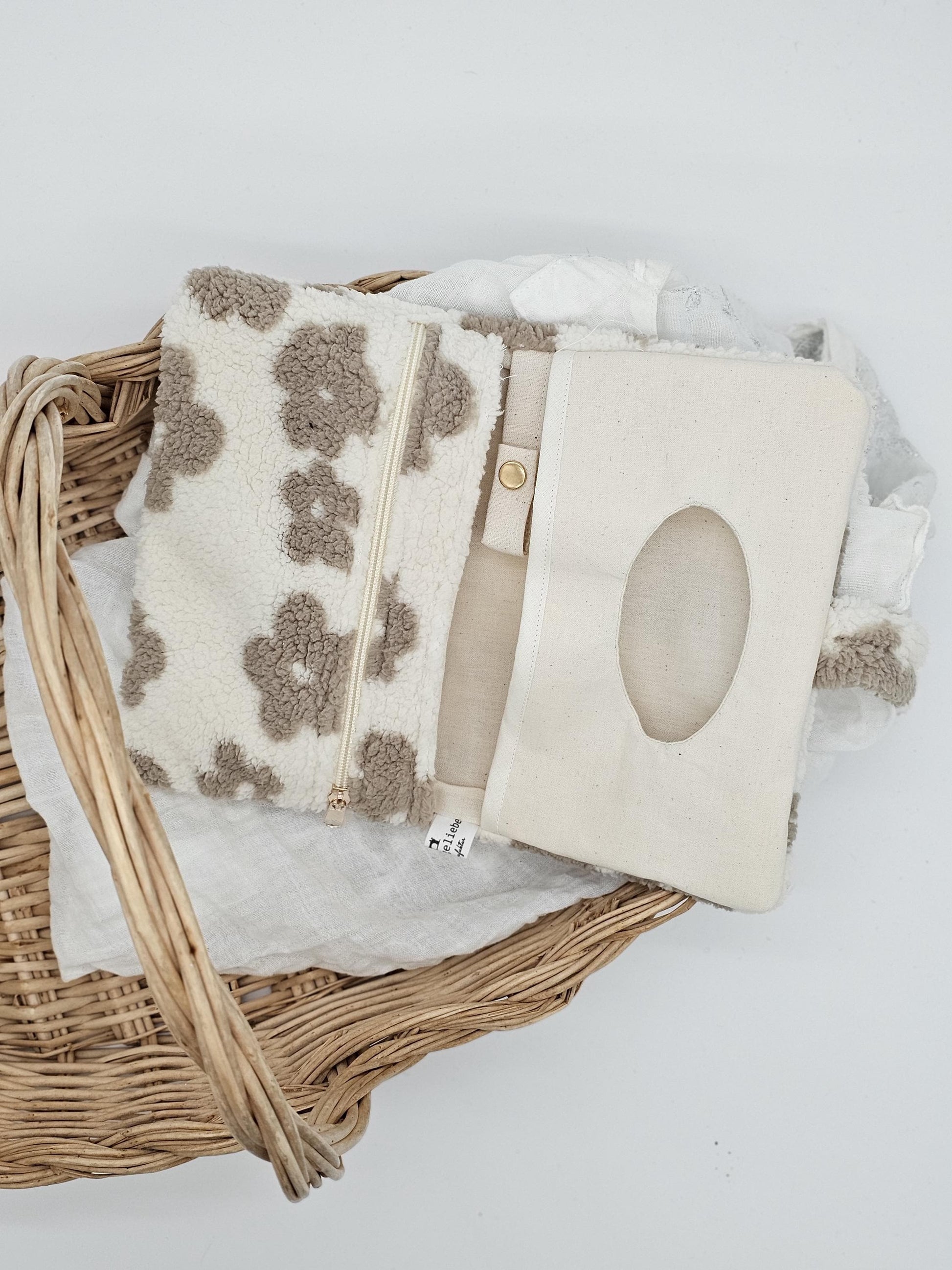 Vintageliebe® XXL Windeltasche Teddy Blume beige