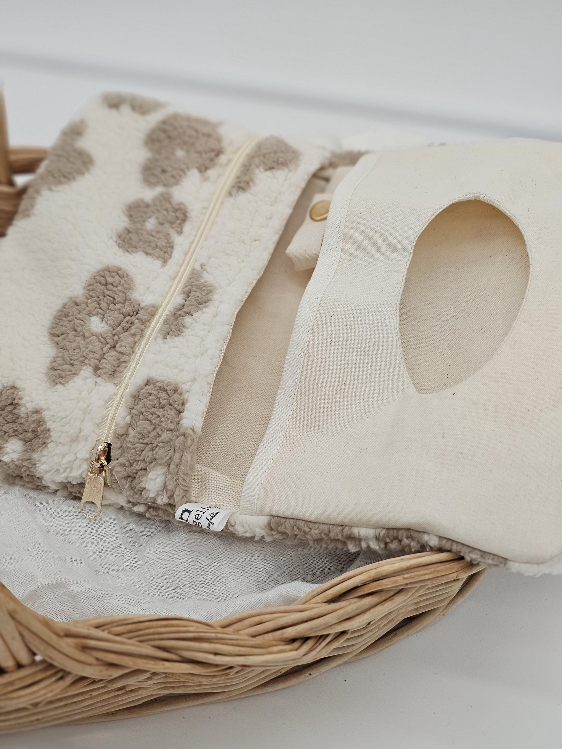 Vintageliebe® XXL Windeltasche Teddy Blume beige