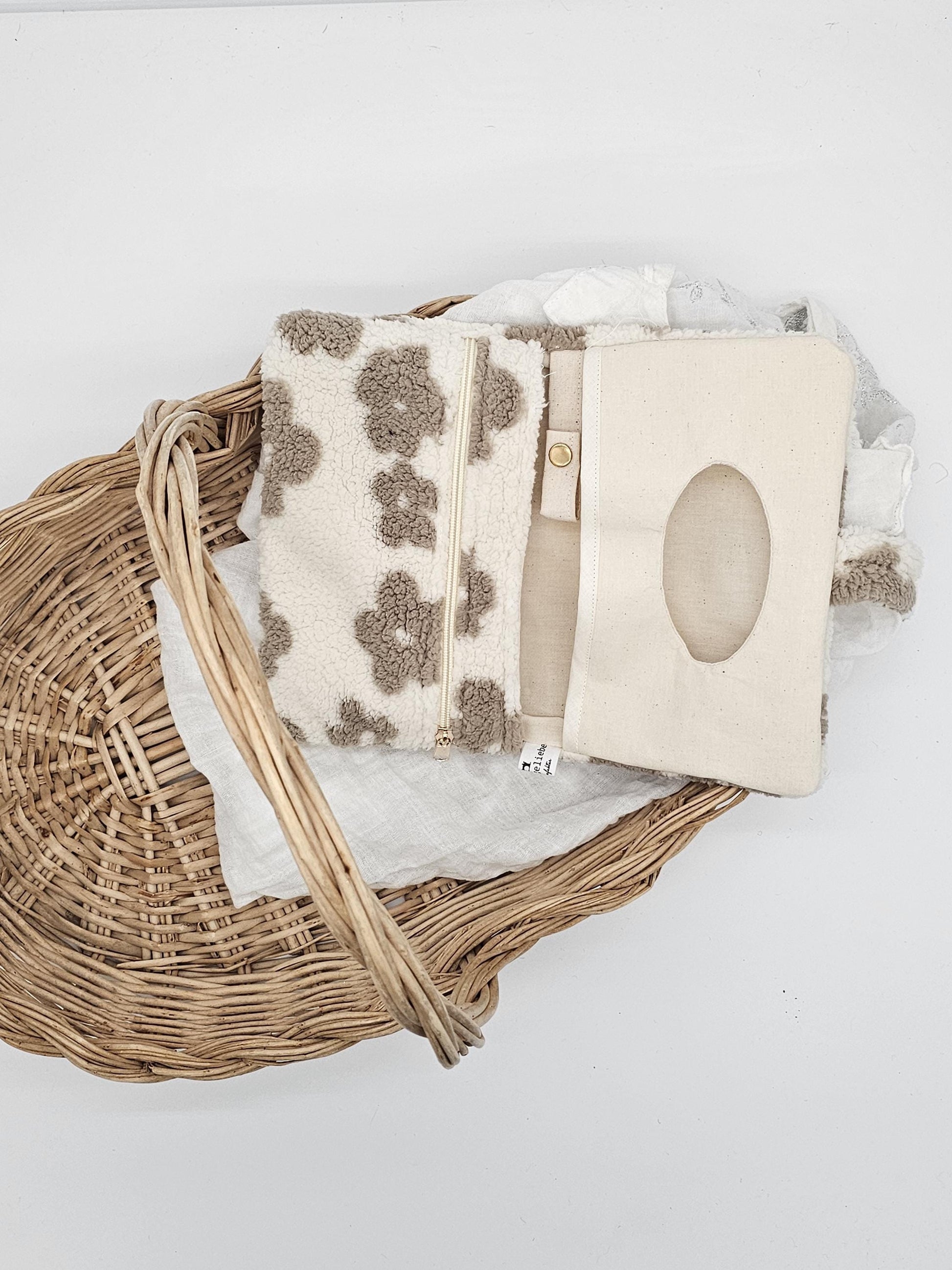 Vintageliebe® XXL Windeltasche Teddy Blume beige