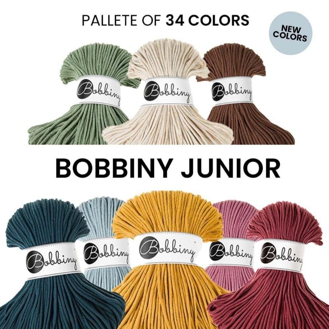 PREMIUM BOBBINY Garn | 3 MM Junior | 100 Meter Sand