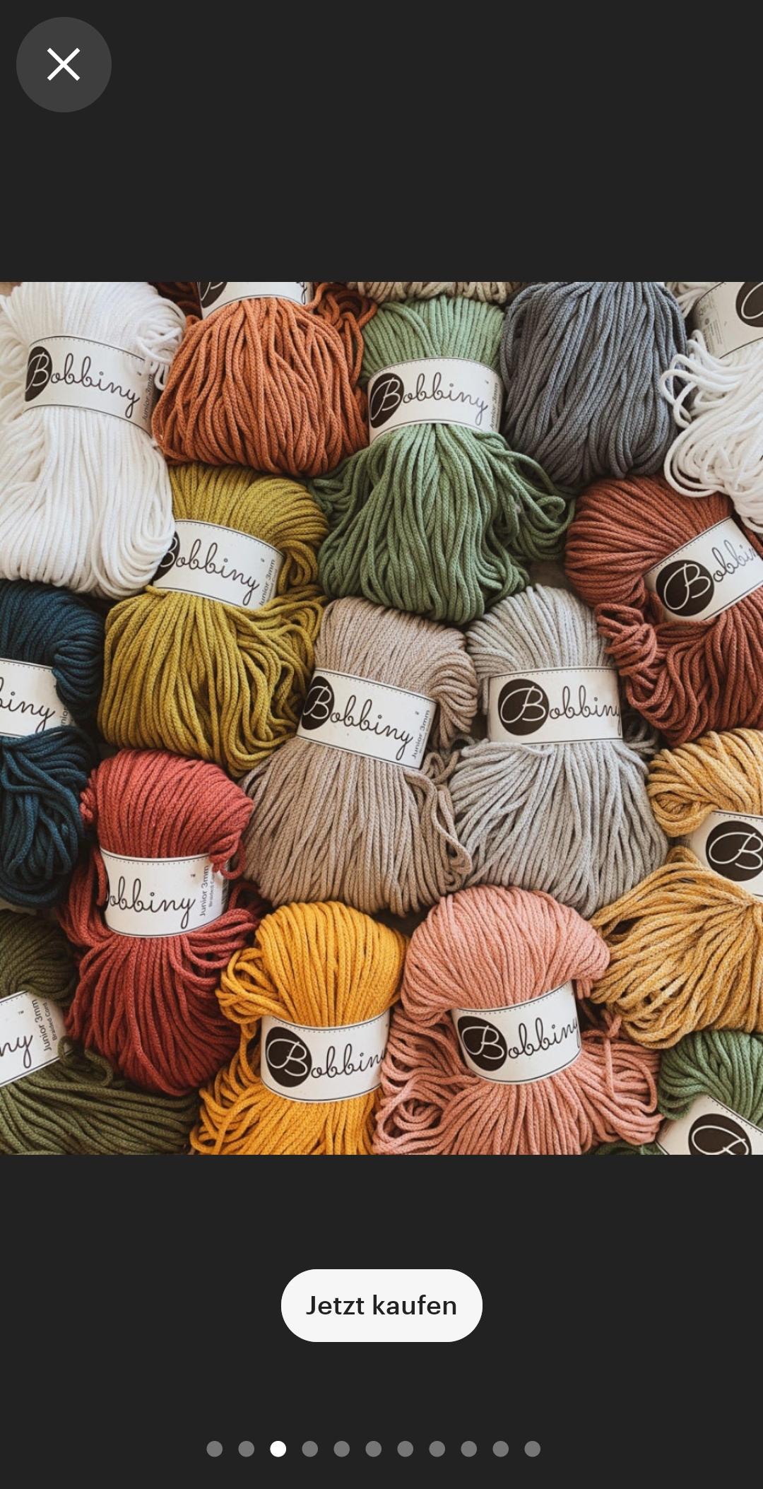 PREMIUM BOBBINY Garn | 3 MM Junior | 100 Meter Sand