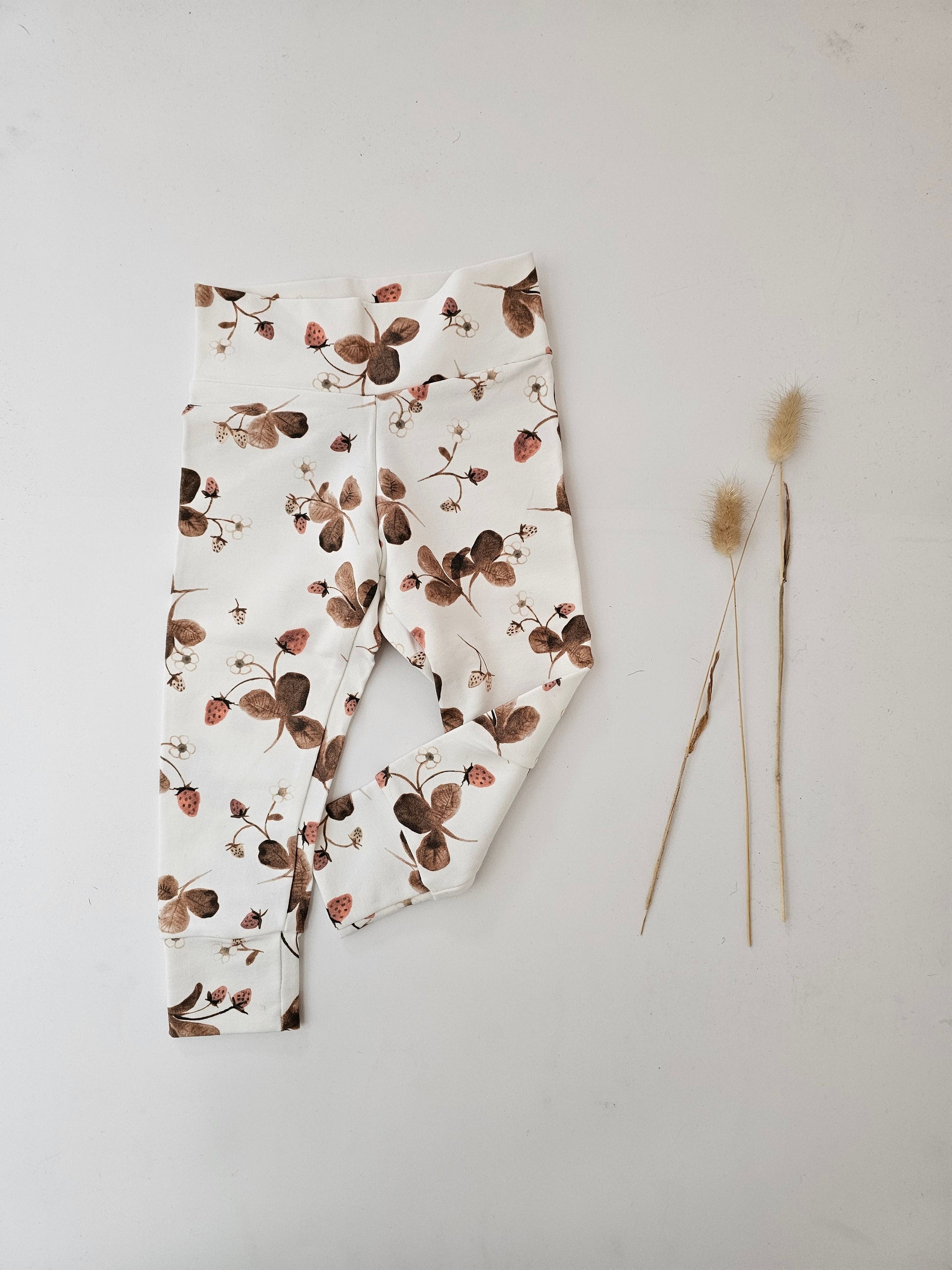 Leggings Öko tex Standard 100 Baumwolljersey Erdbeere - Vintageliebe® Mein Shop