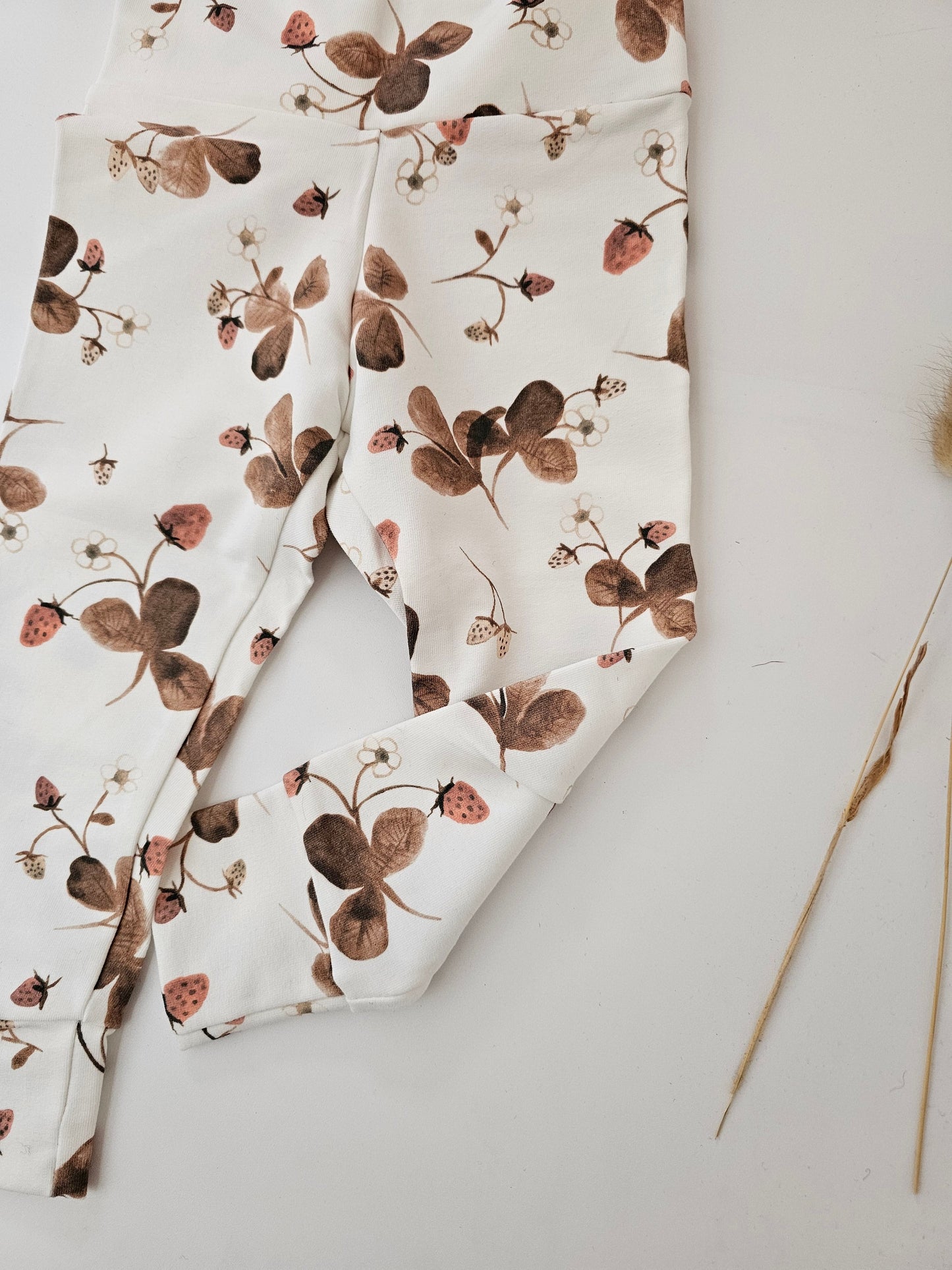 Leggings Öko tex Standard 100 Baumwolljersey Erdbeere - Vintageliebe® Mein Shop