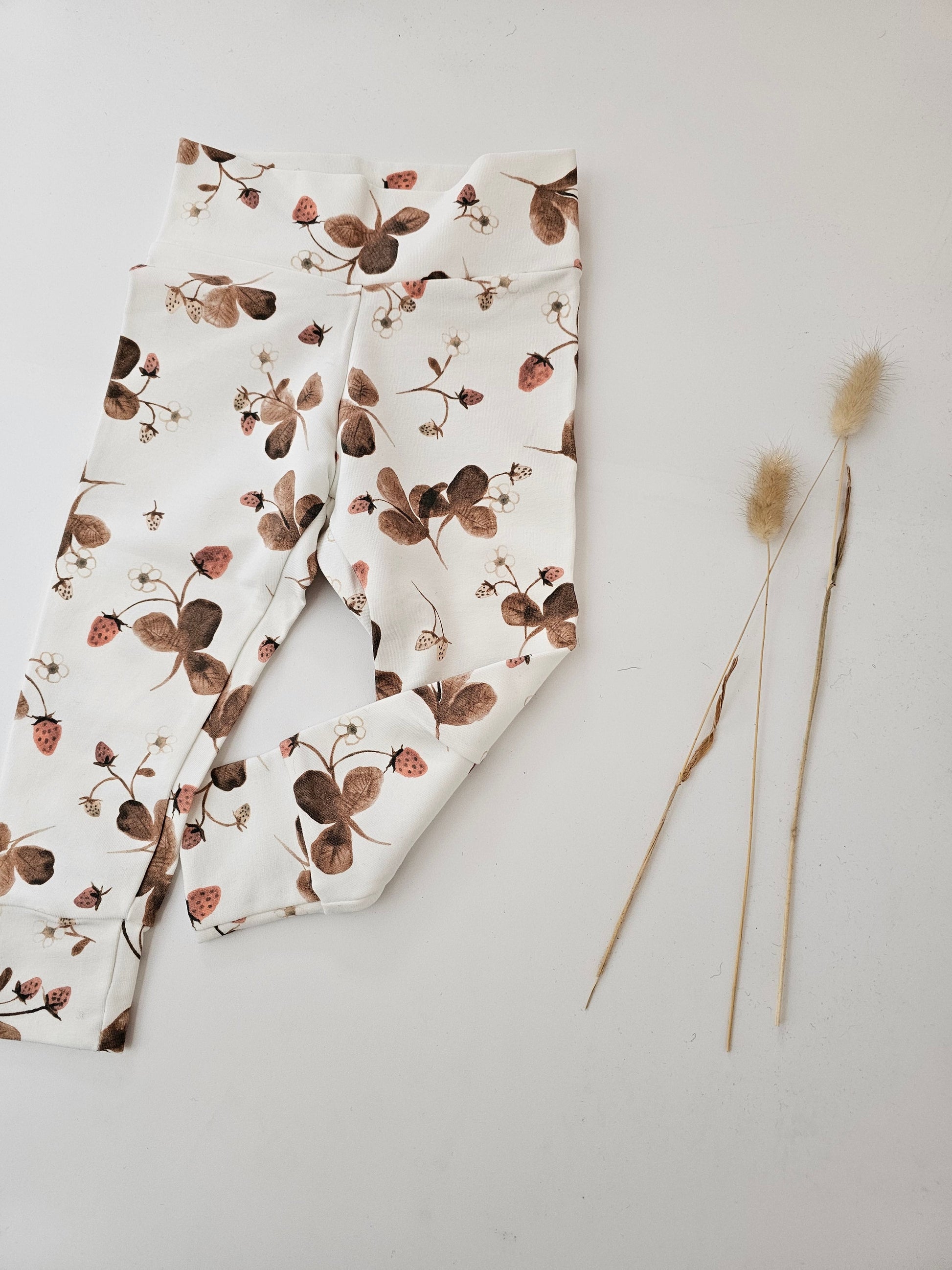 Leggings Öko tex Standard 100 Baumwolljersey Erdbeere - Vintageliebe® Mein Shop
