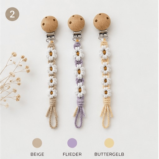 Makramee Schnullerkette Blumen – Baby – Vintageliebe® (Kopie) - Vintageliebe® Mein Shop