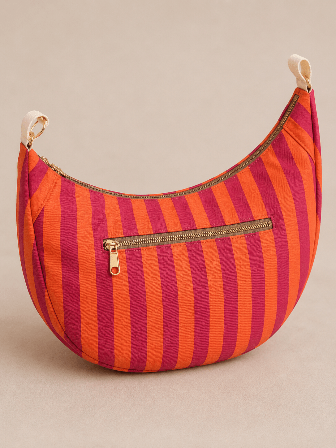 Mondtasche Blockstreifen pink-orange - Vintageliebe® Vintageliebe®Crossbody Mondtasche