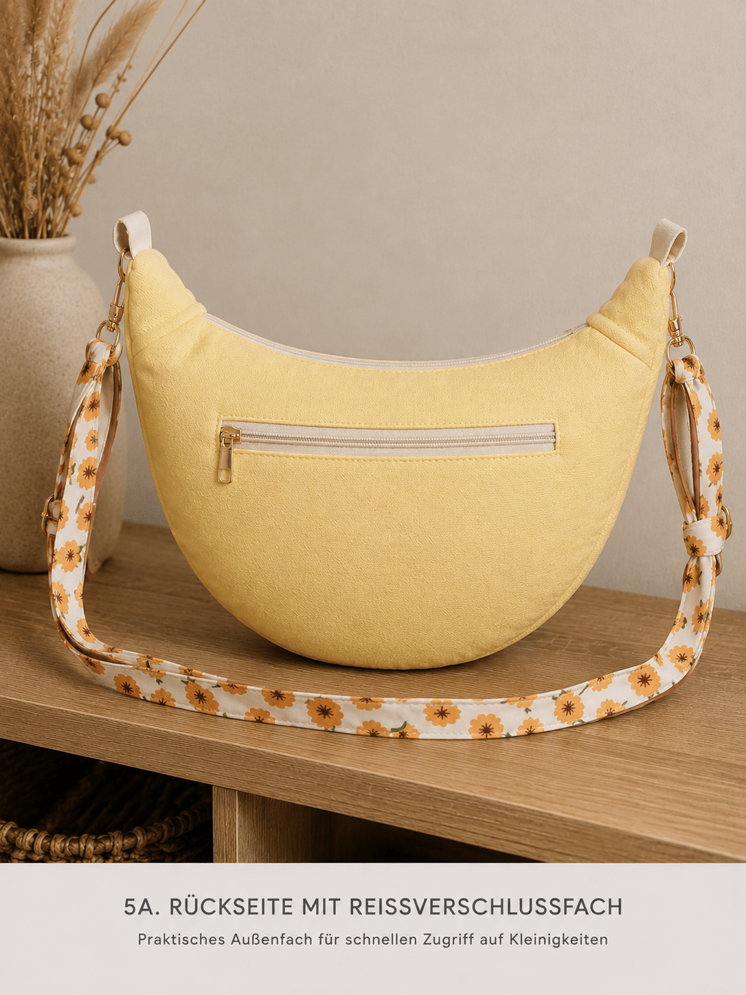 Mondtasche buttergelb - Vintageliebe® Vintageliebe®Crossbody Mondtasche