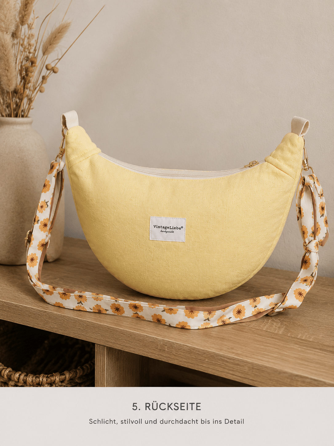 Mondtasche buttergelb - Vintageliebe® Vintageliebe®Crossbody Mondtasche