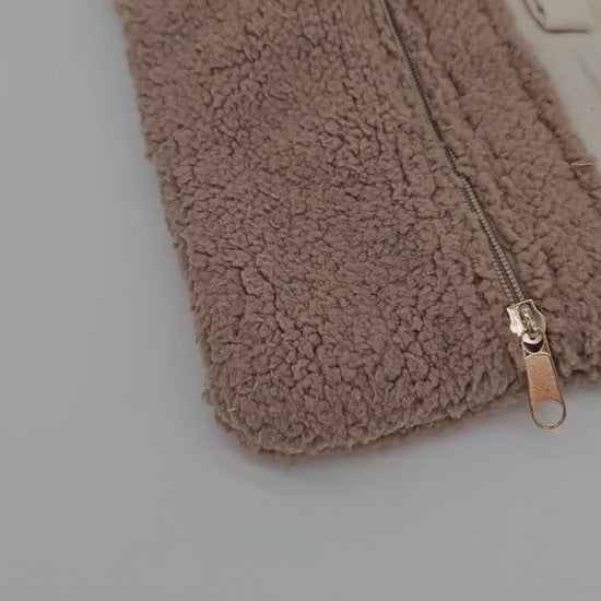 XXL Windeltasche Teddy dunkelbeige