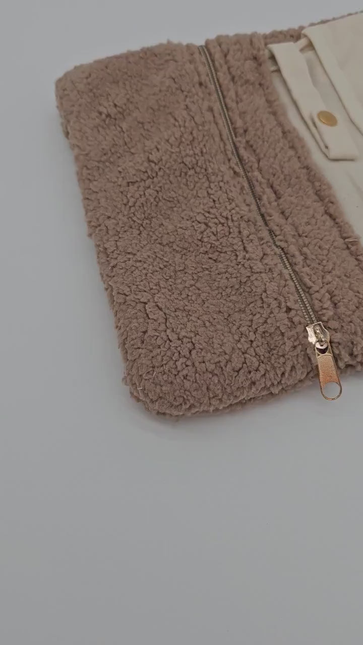 XXL Windeltasche Teddy dunkelbeige