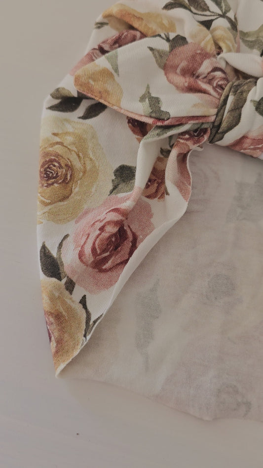 Turban Rosengarten aus Öko Tex Standard 100 Jersey