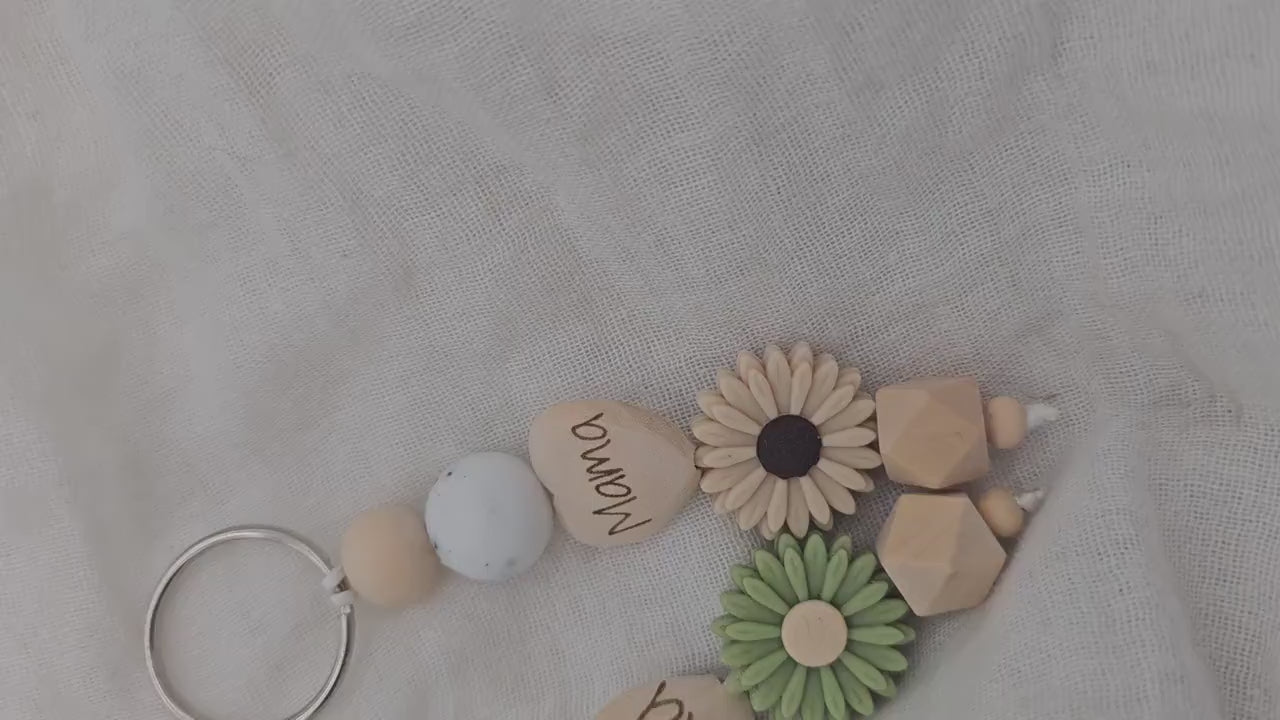 Vintageliebe® | natürlicher Schlüsselanhänger mit Namen | Mama | Papa | Opa | Oma