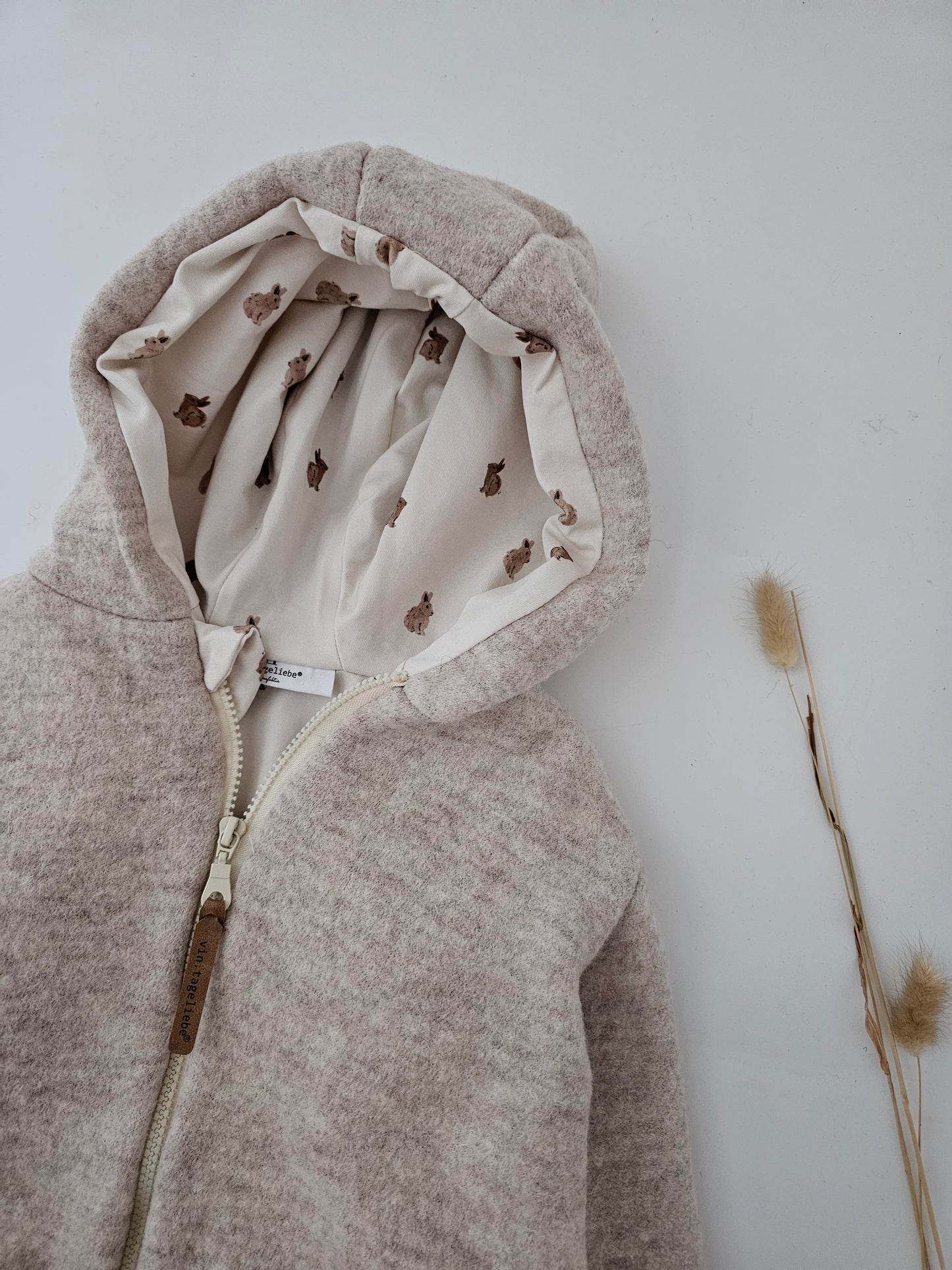 Wollwalkjacke für Kinder Gr. 0-3 Monate bis 10 Jahre creme meliert