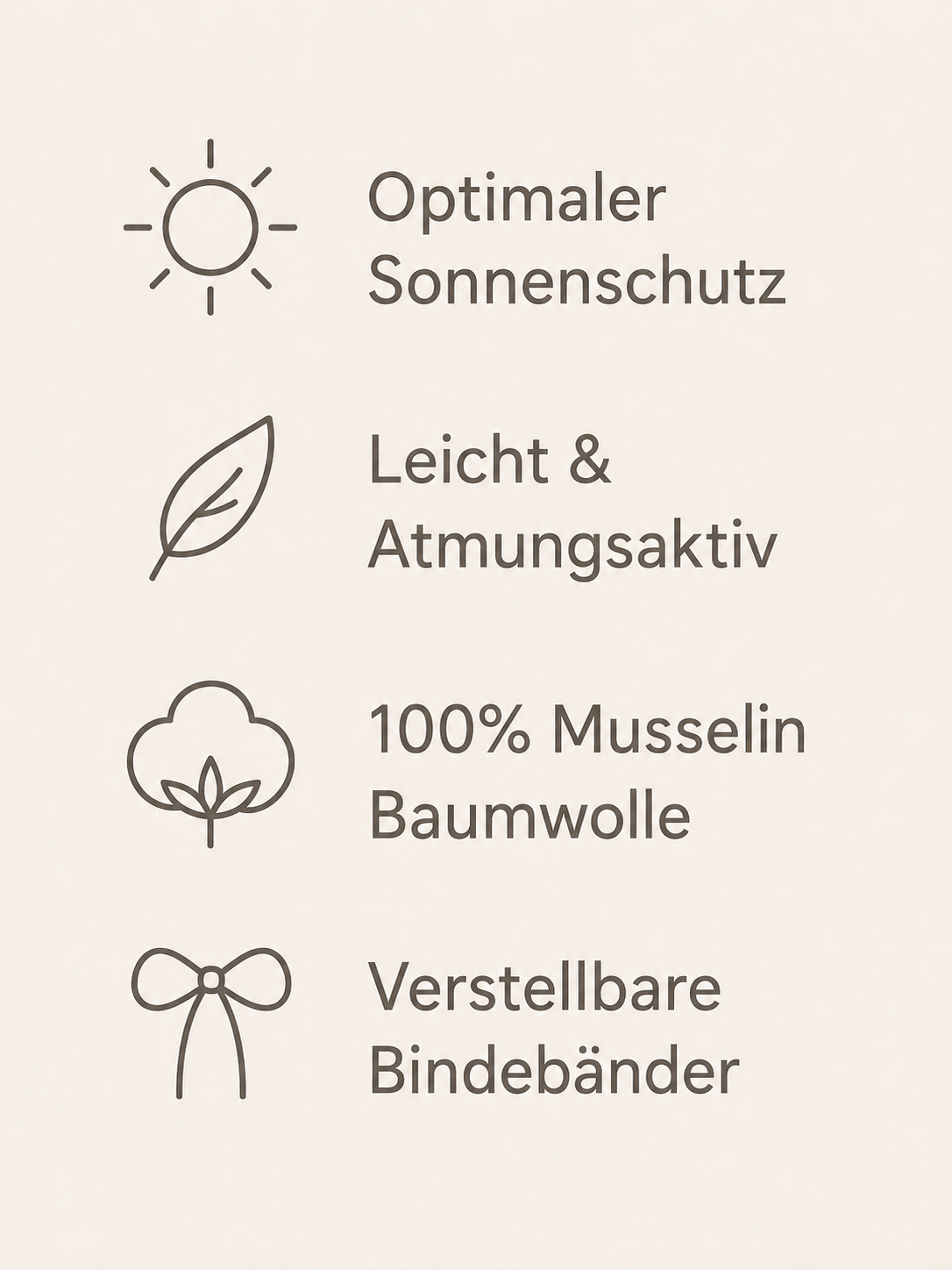 Sonnenhut Musselin Sonne – Sommermütze Baby & Kinder – Vintageliebe® Mitwachsmütze