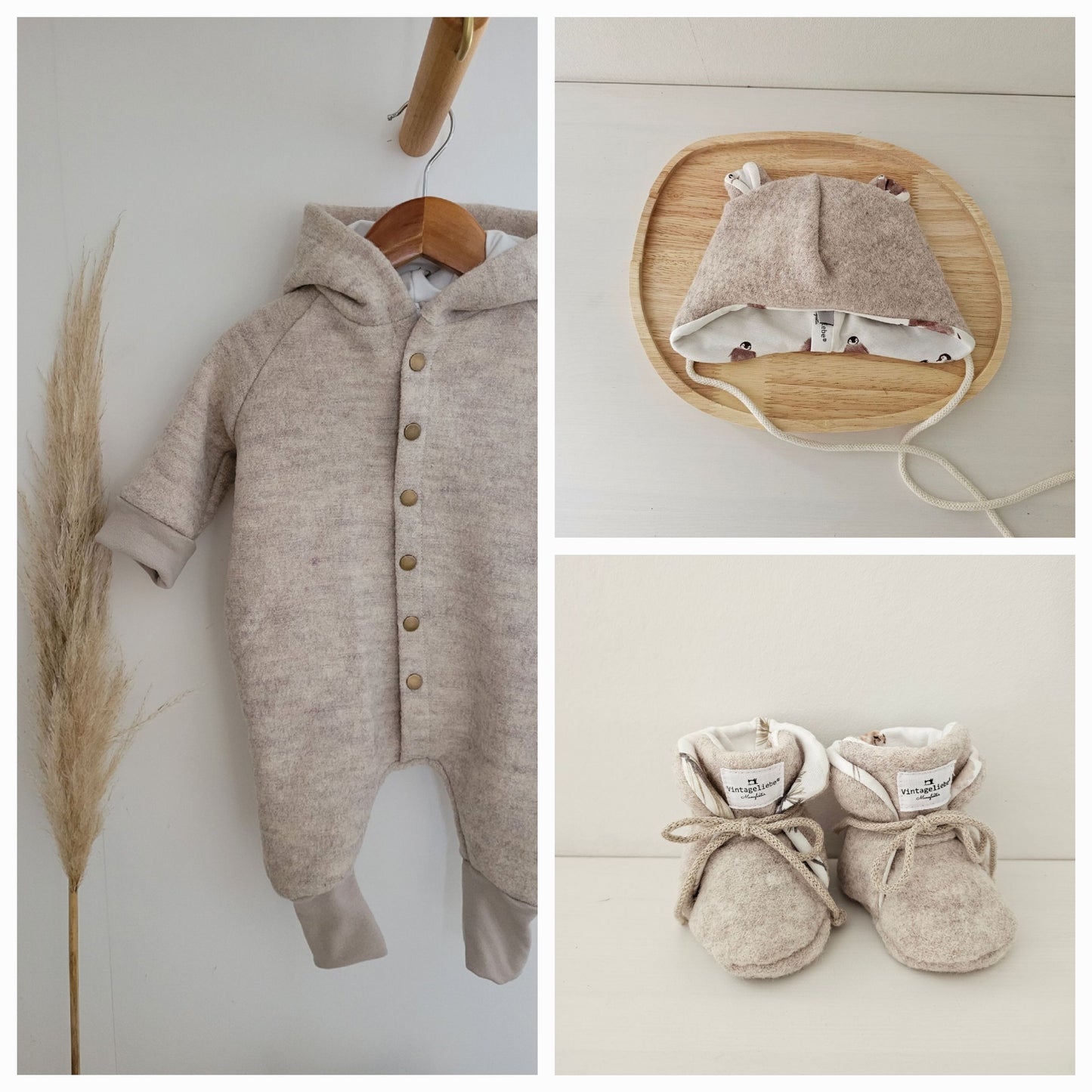 Overall Set beige meliert