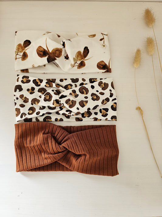 Vintageliebe® brauntöne Stirnband geeignet für den Fahrradhelm