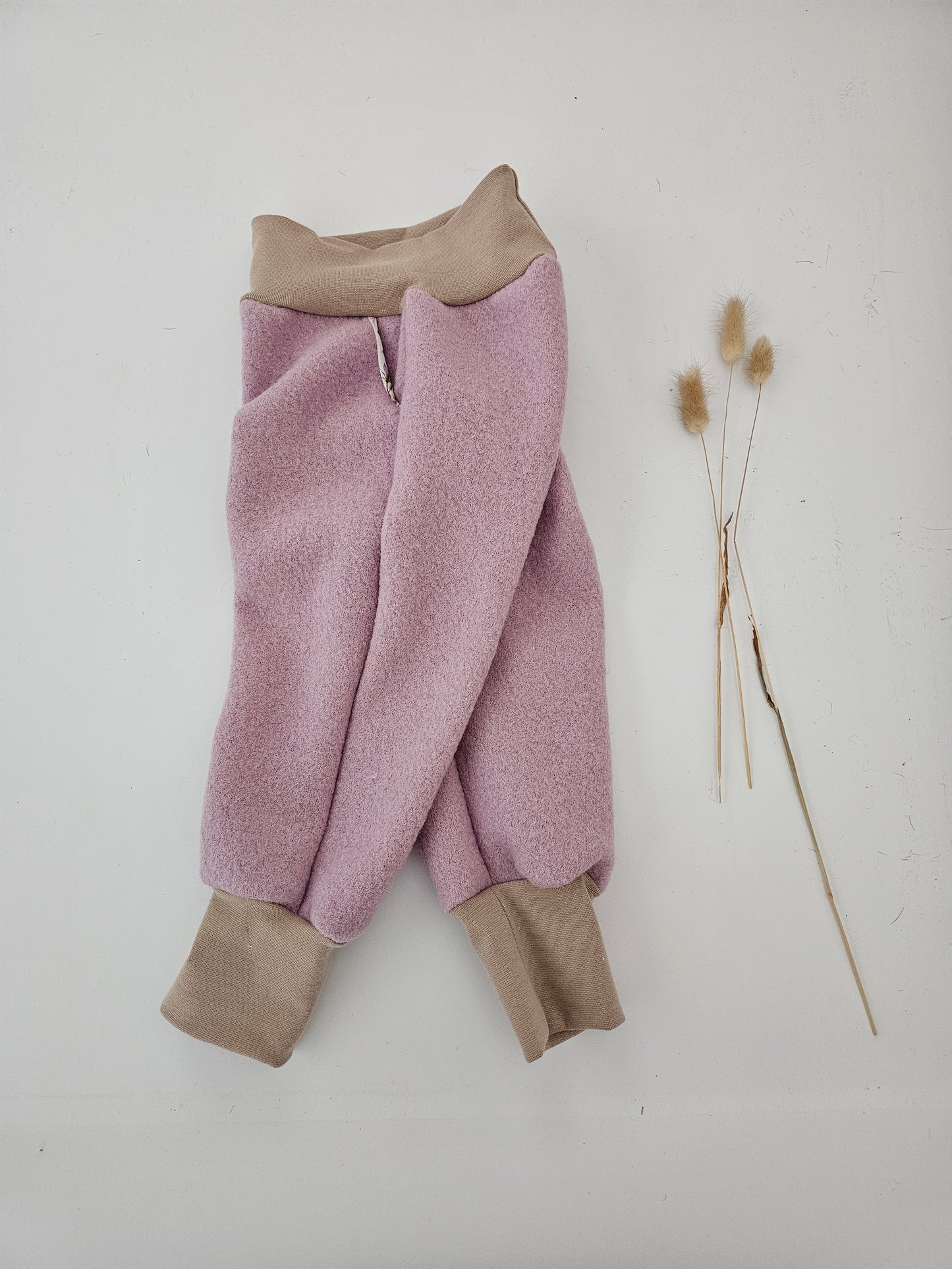 Walkhose aus 100% Schurwolle mit Hosentaschen Gr. 74 - 122 rosa