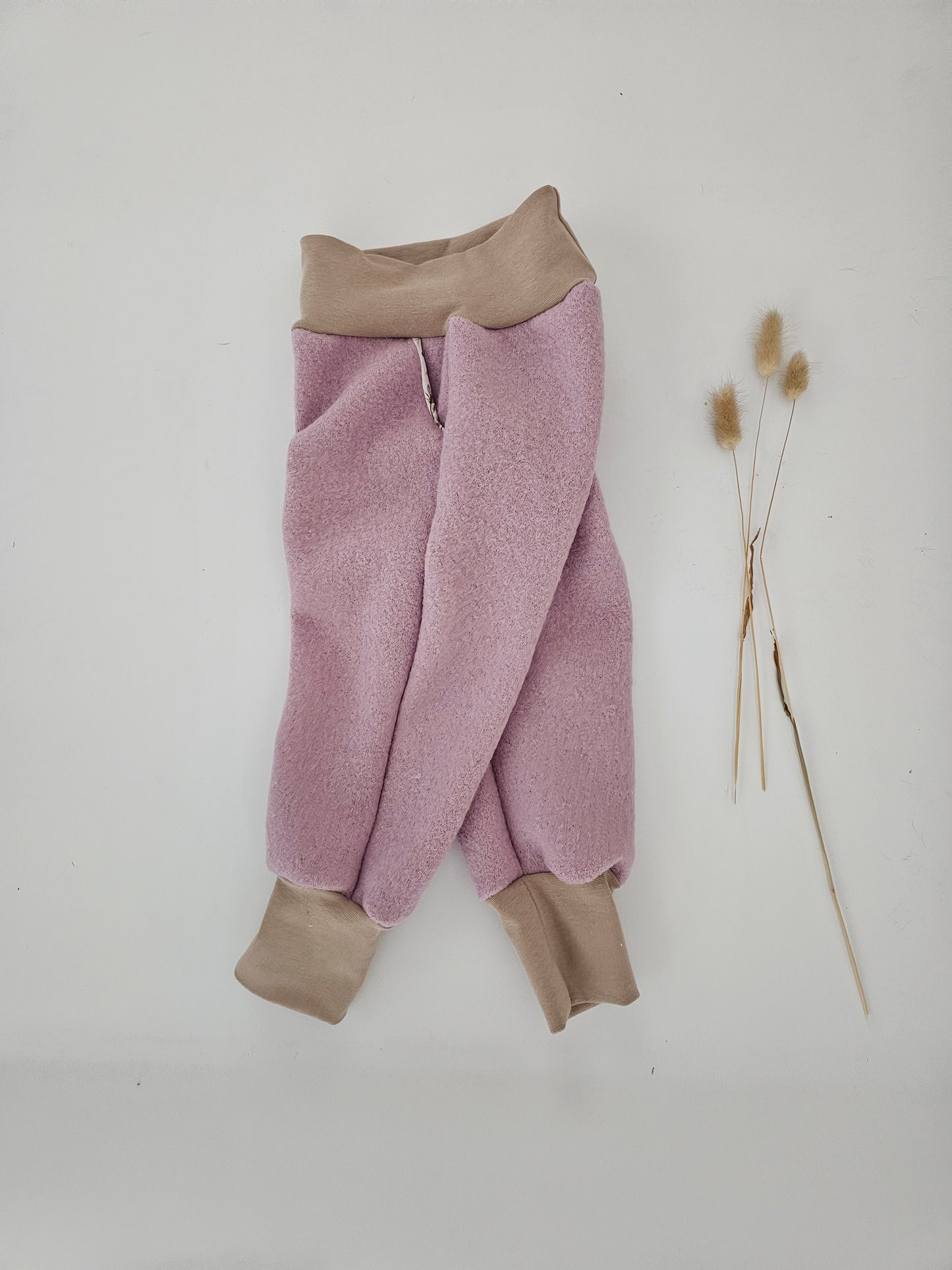 Walkhose aus 100% Schurwolle mit Hosentaschen Gr. 74 - 122 rosa