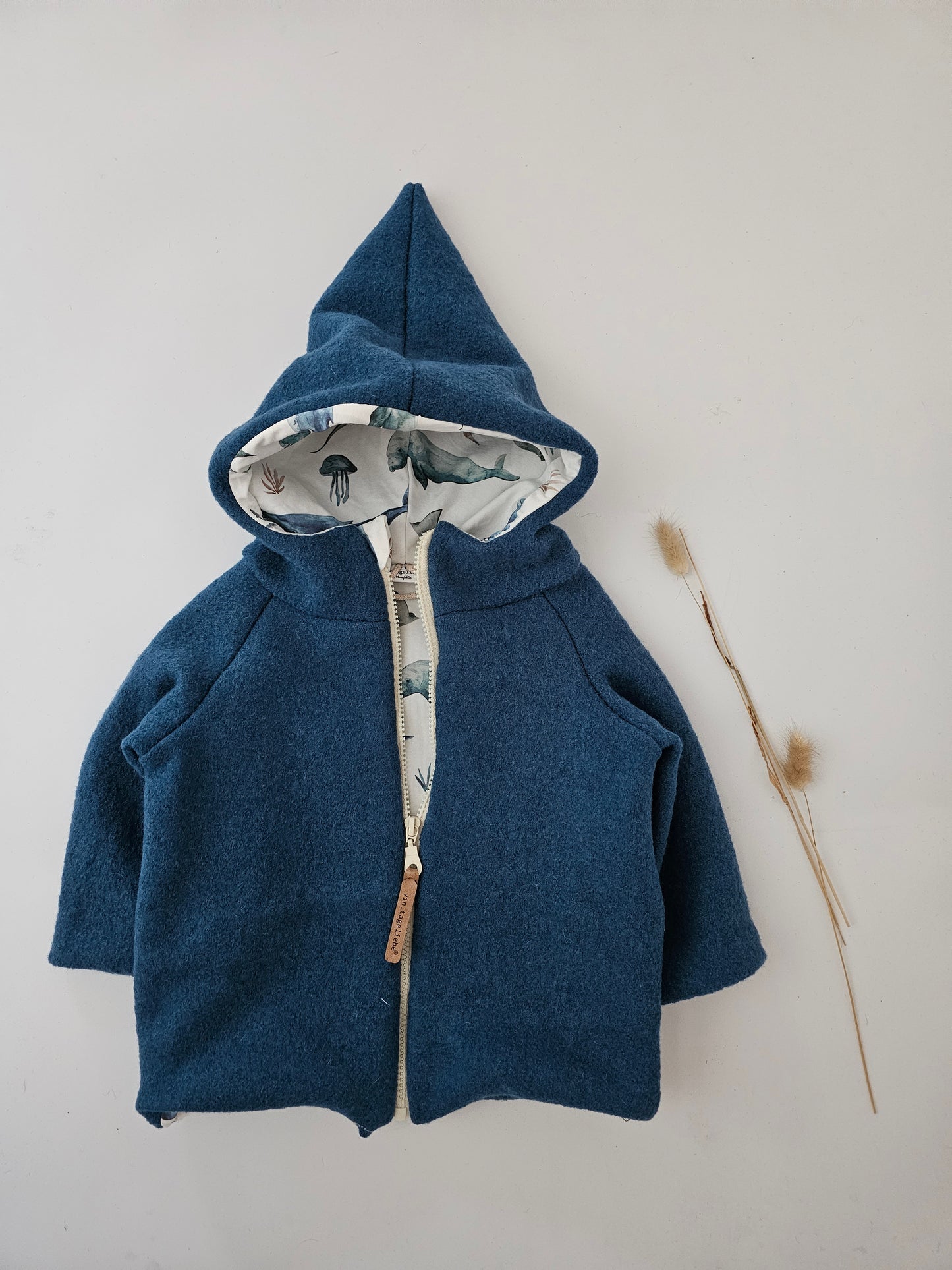 Wollwalkjacke für Kinder Gr. 0-3 Monate bis 10 Jahre rost meliert