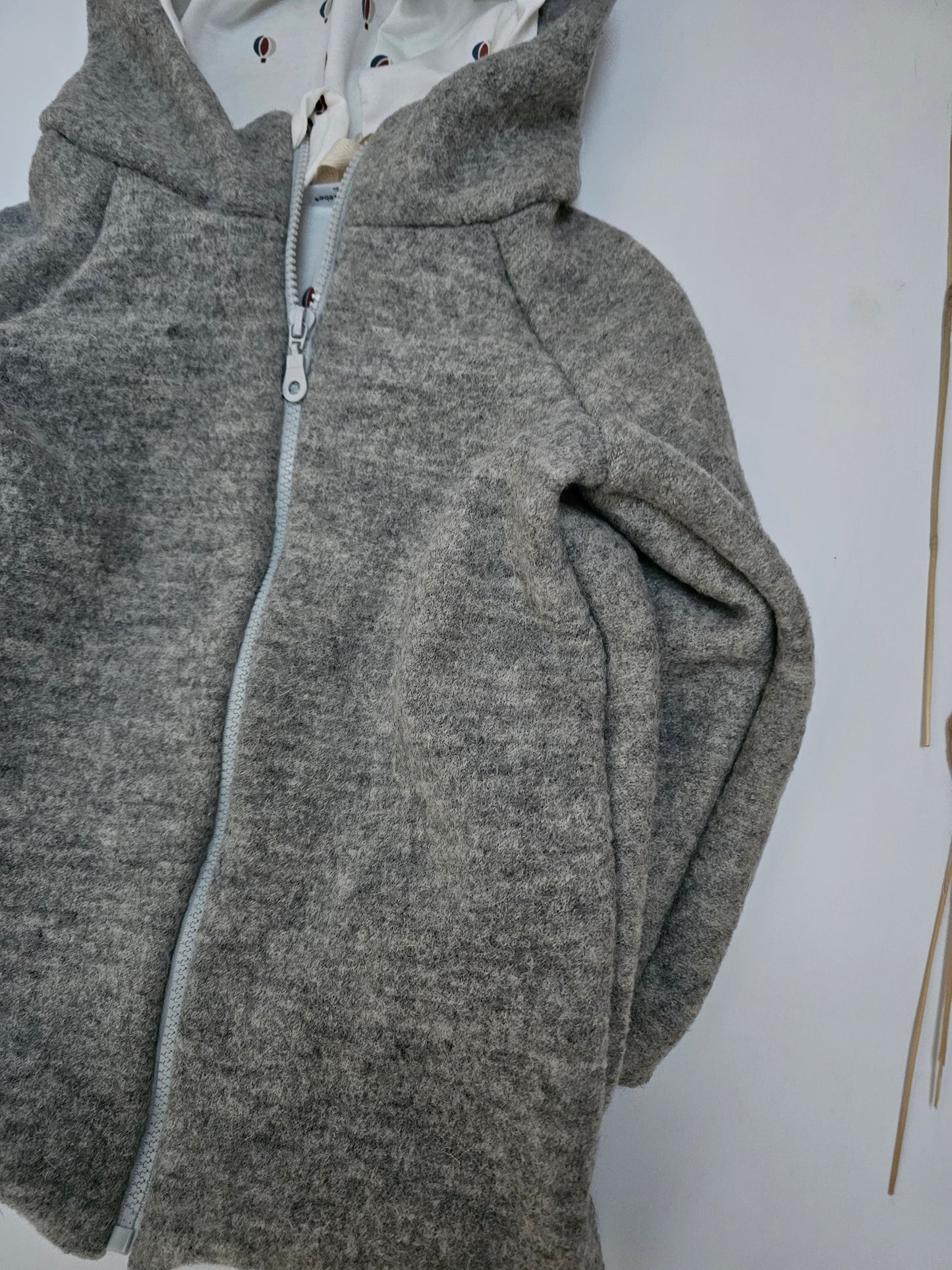 Wollwalkjacke für Kinder Gr. 0-3 Monate bis 10 Jahre grau
