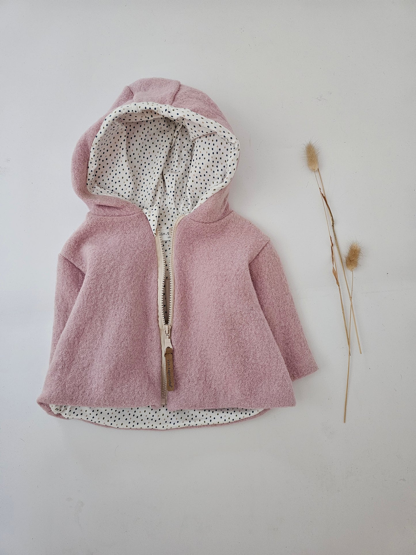 Wollwalkjacke für Kinder Gr. 0-3 Monate bis 10 Jahre rosa