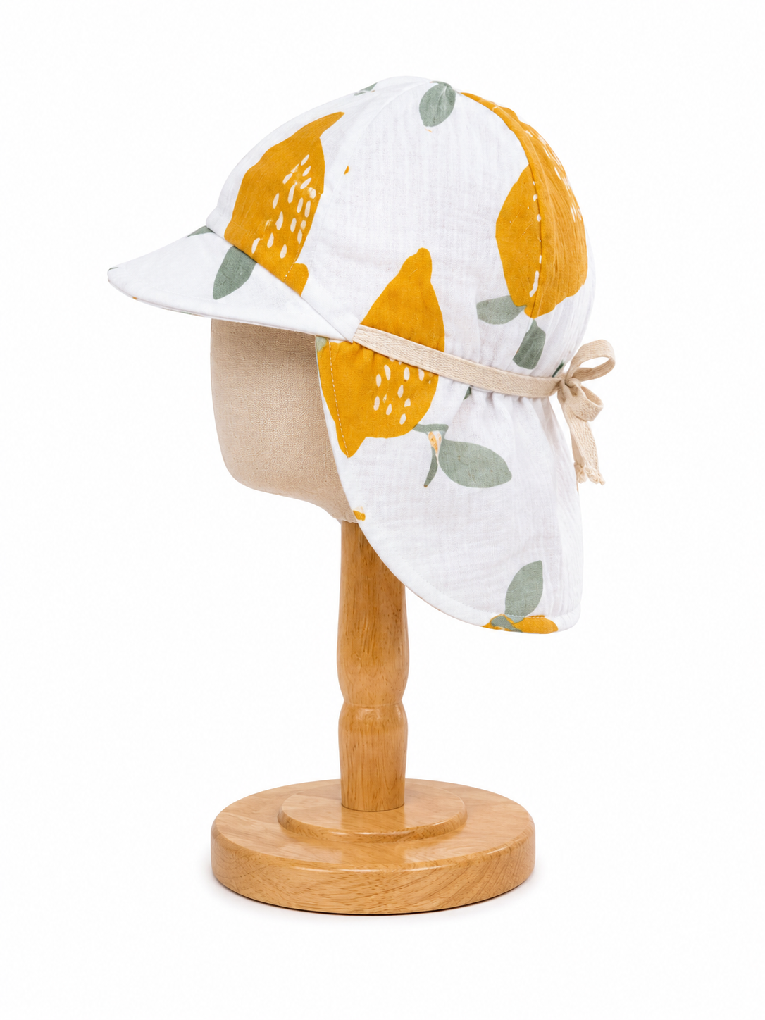Sonnenhut Musselin Zitrone – Sommermütze Baby & Kinder – Vintageliebe® Mitwachsmütze