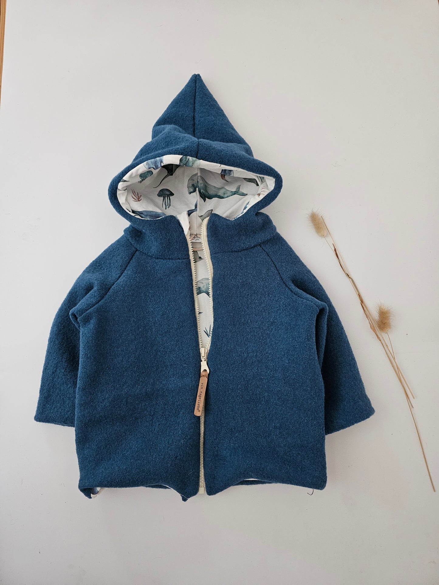 Wollwalkjacke für Kinder Gr. 0-3 Monate bis 10 Jahre rost meliert