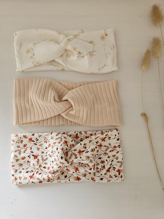 Vintageliebe® beigetöne Stirnband geeignet für den Fahrradhelm