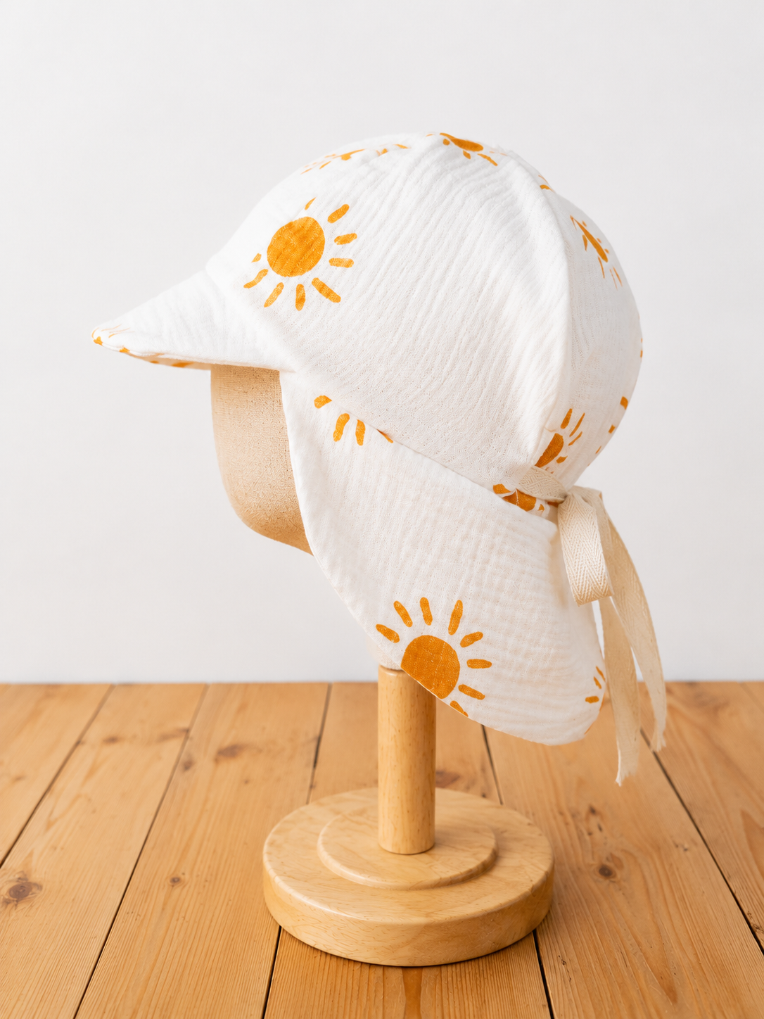 Sonnenhut Musselin Sonne – Sommermütze Baby & Kinder – Vintageliebe® Mitwachsmütze